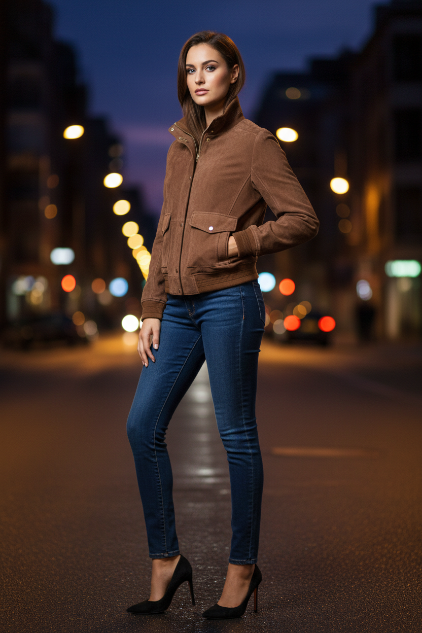 Mauritius Women's Suede Darija CF Leather Jacket