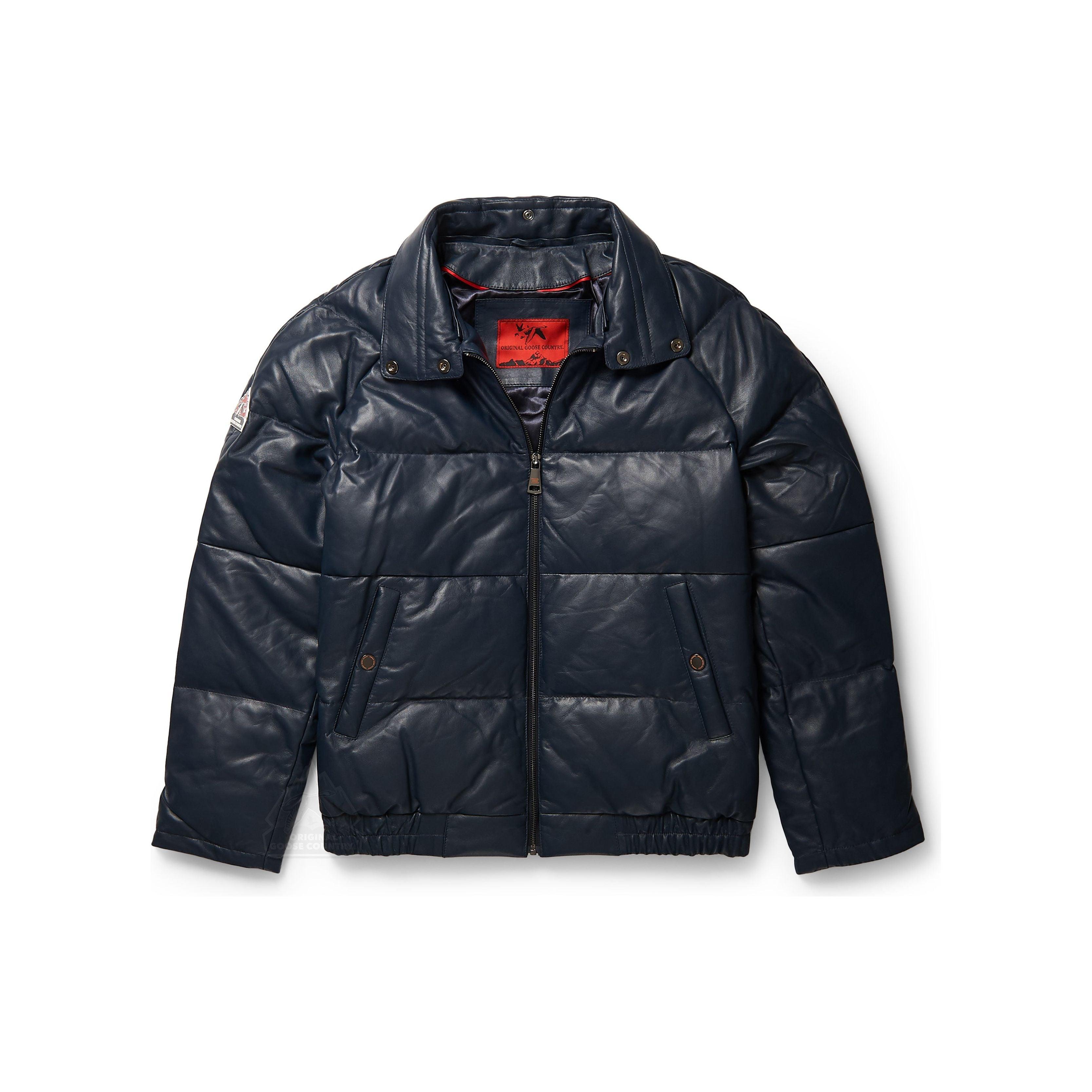 Original Goose Country Men's Straight Goose Down Leather Jacket - Zooloo Leather