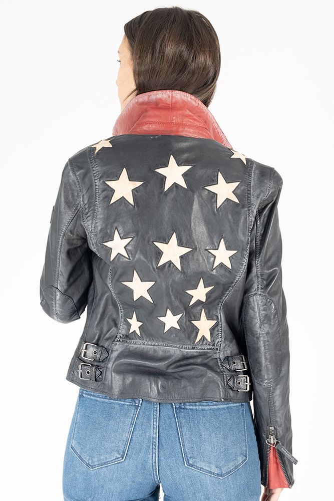 Mauritius Women's Christy RF Star Detail Leather Jacket