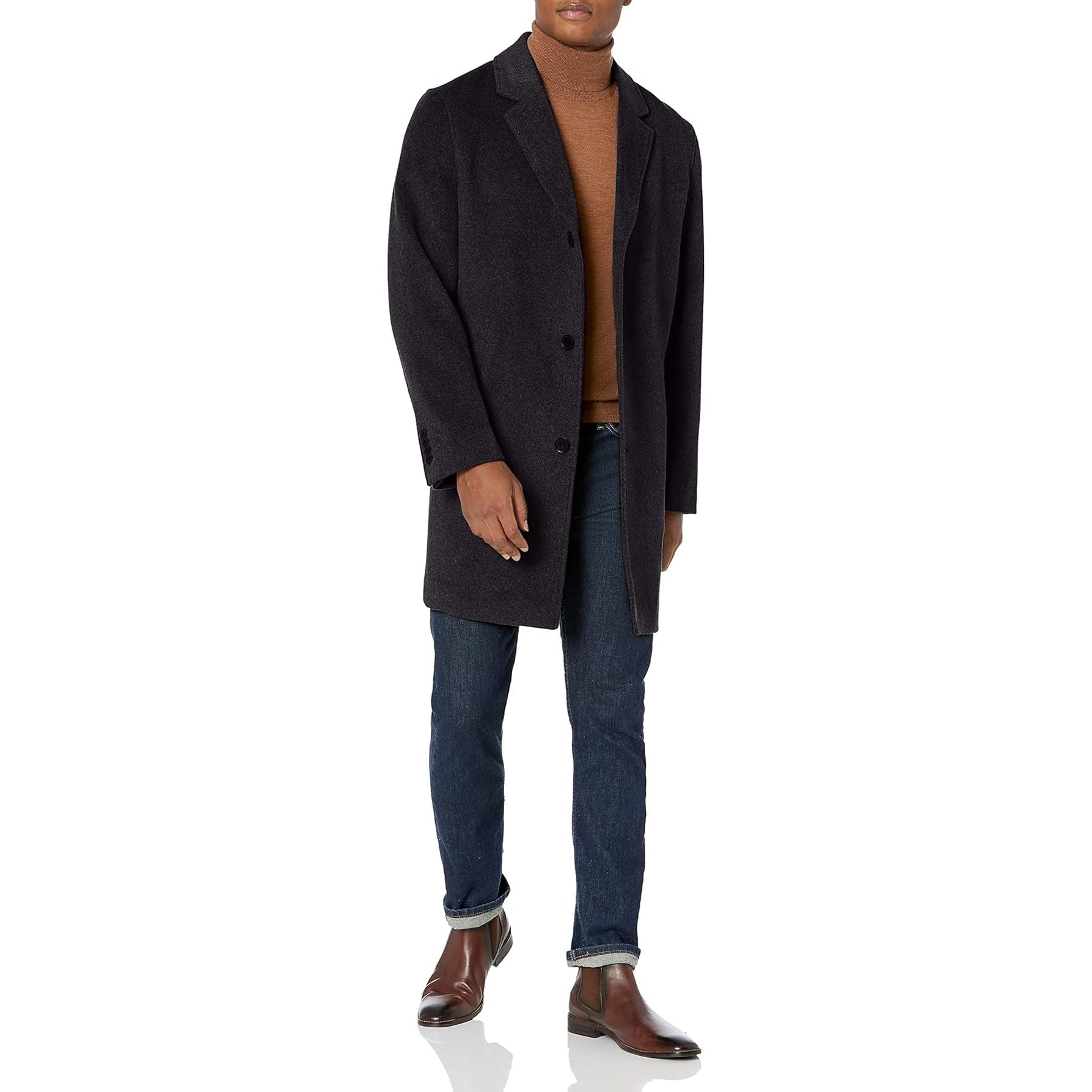 Cole Haan Men's Wool Topper Button Front Coat