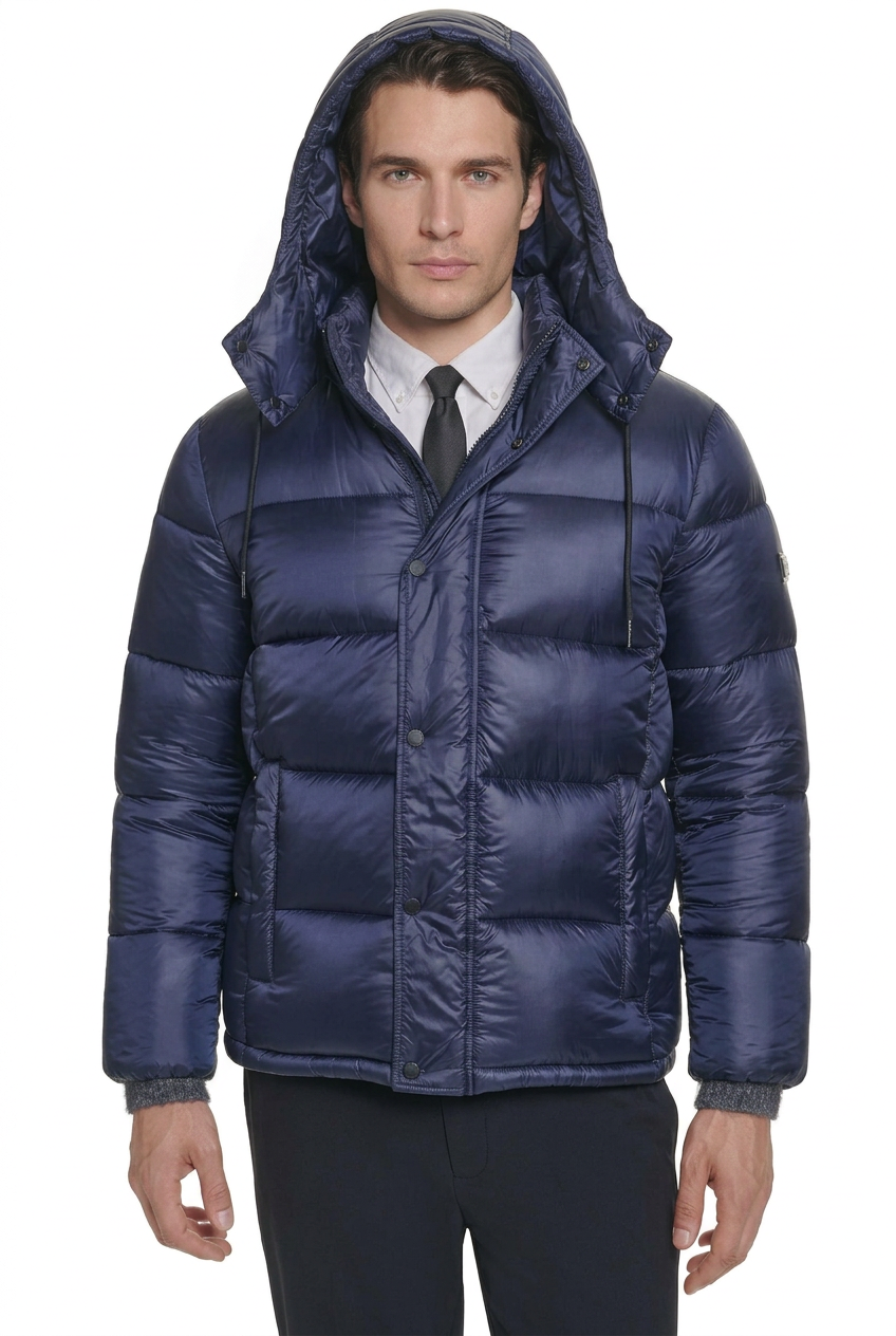 Karl Lagerfeld Paris Men's Lightweight Down Hooded Jacket