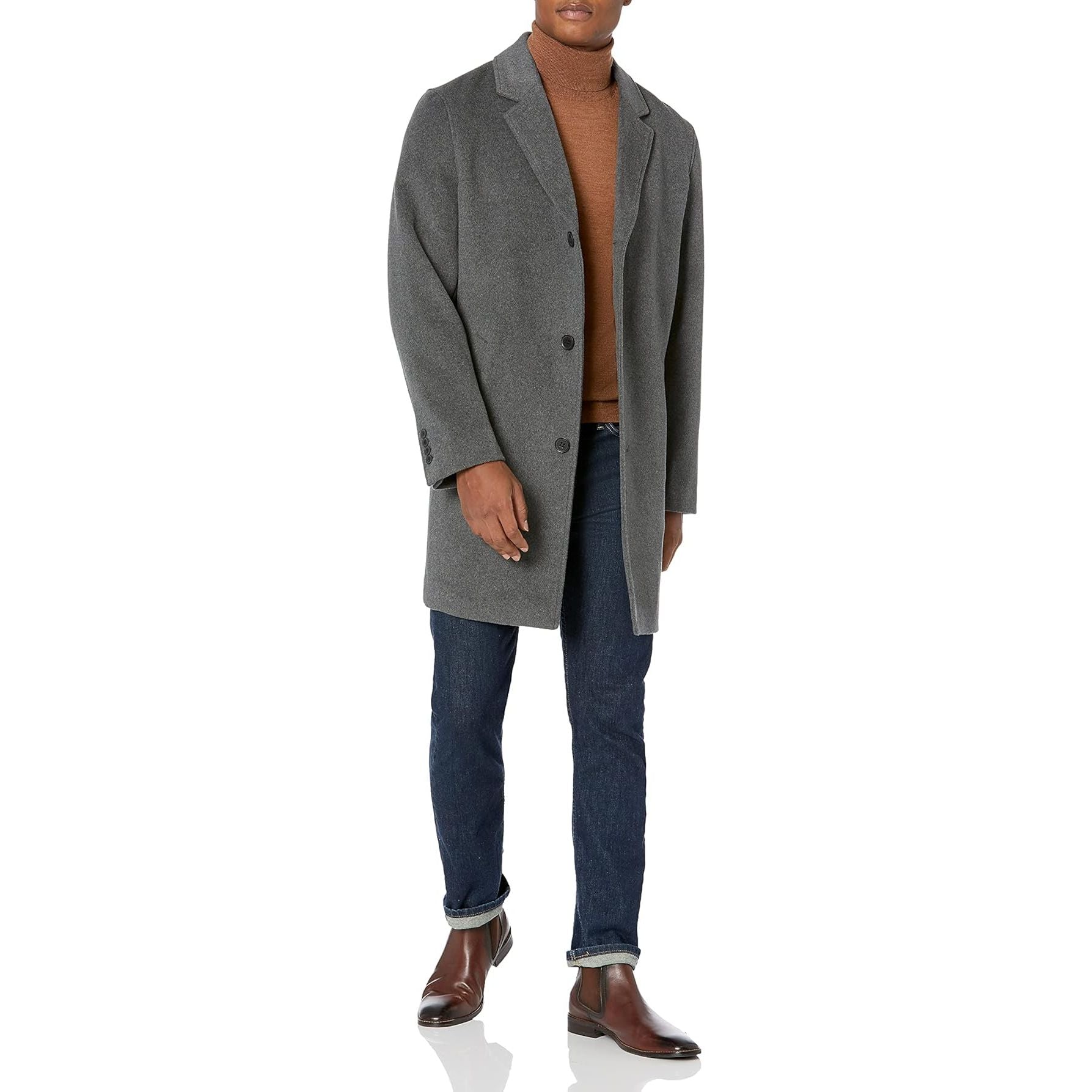 Cole Haan Men's Wool Topper Button Front Coat