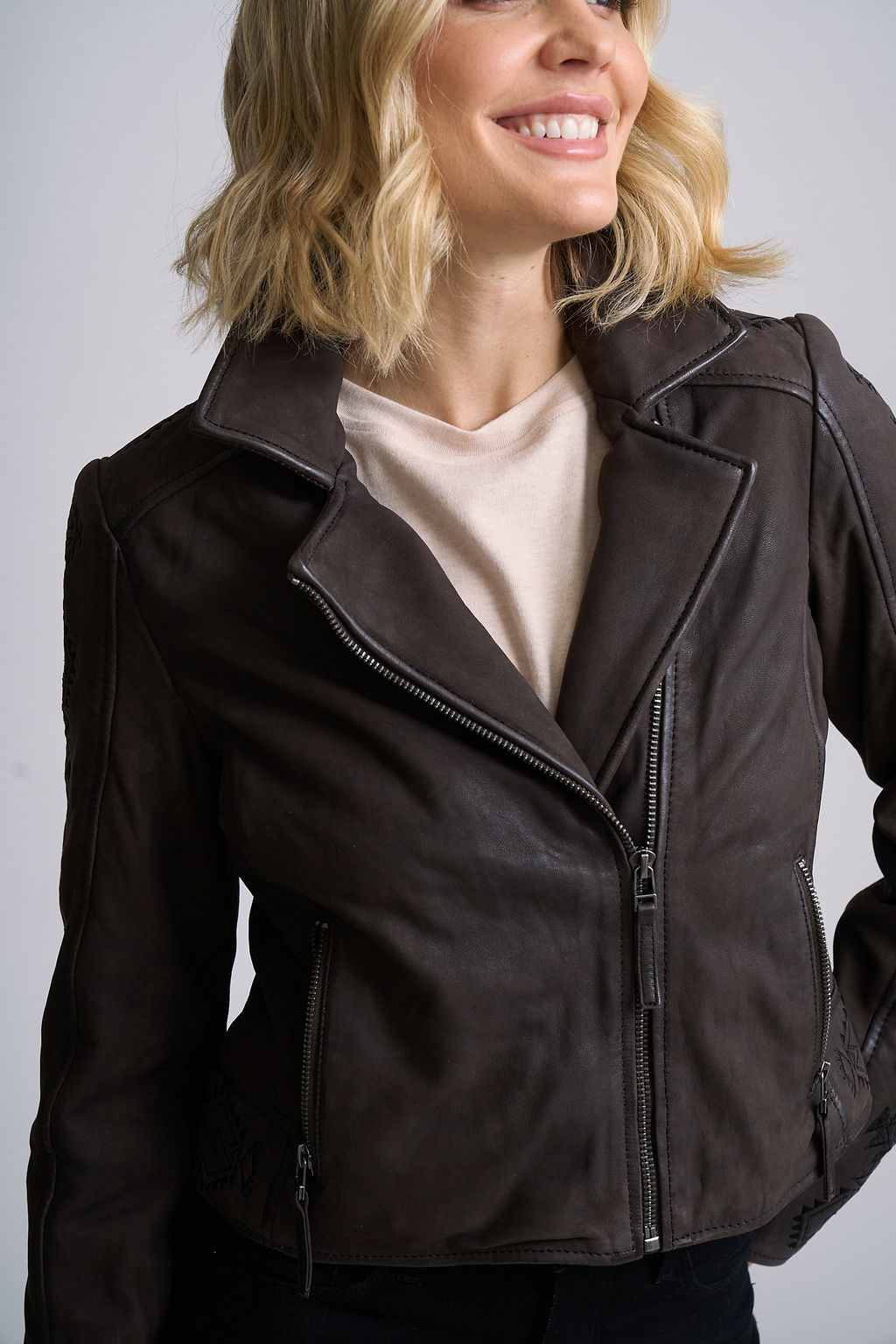 Amelia RF Leather Jacket