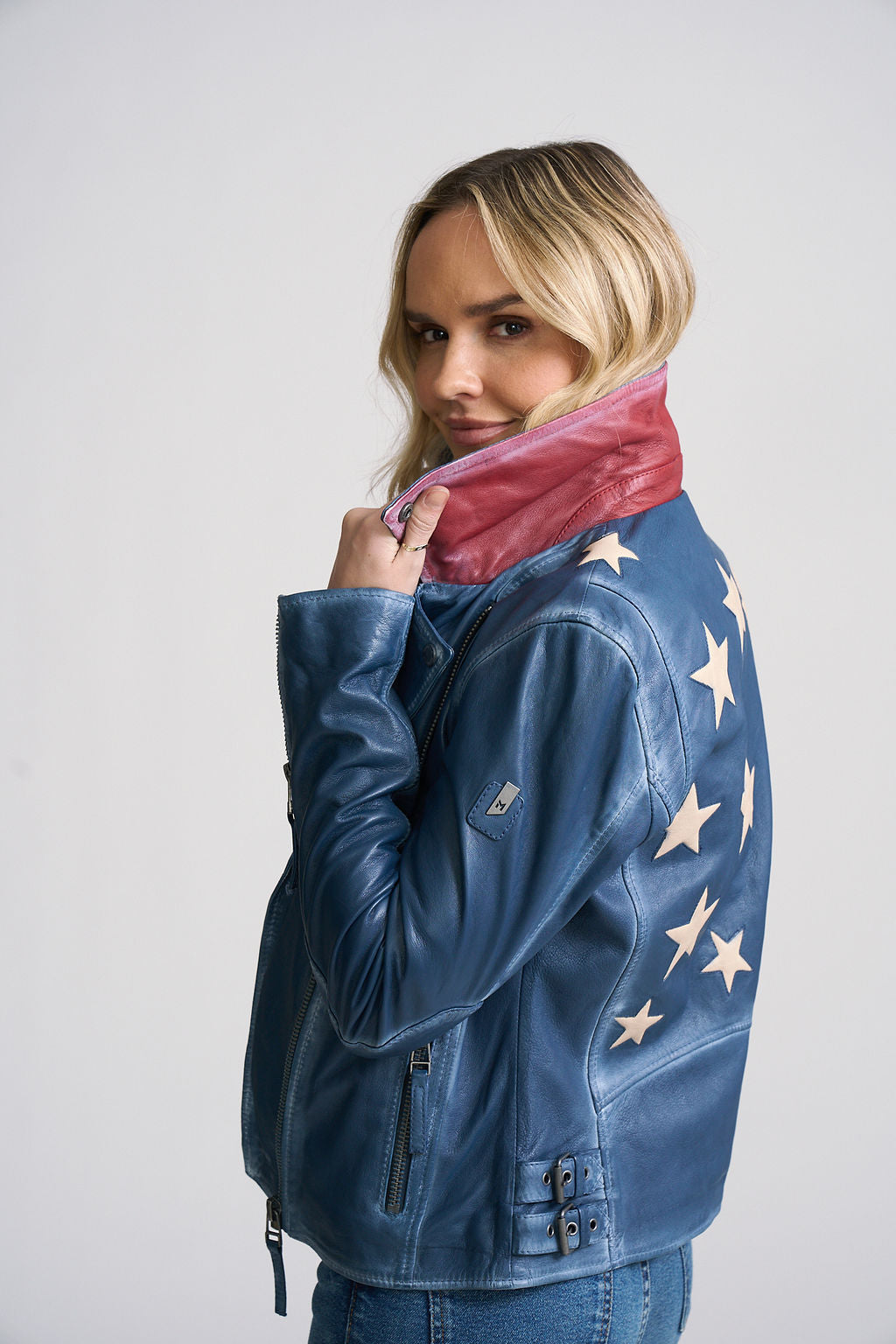 Mauritius Women's Christy RF Star Detail Leather Jacket