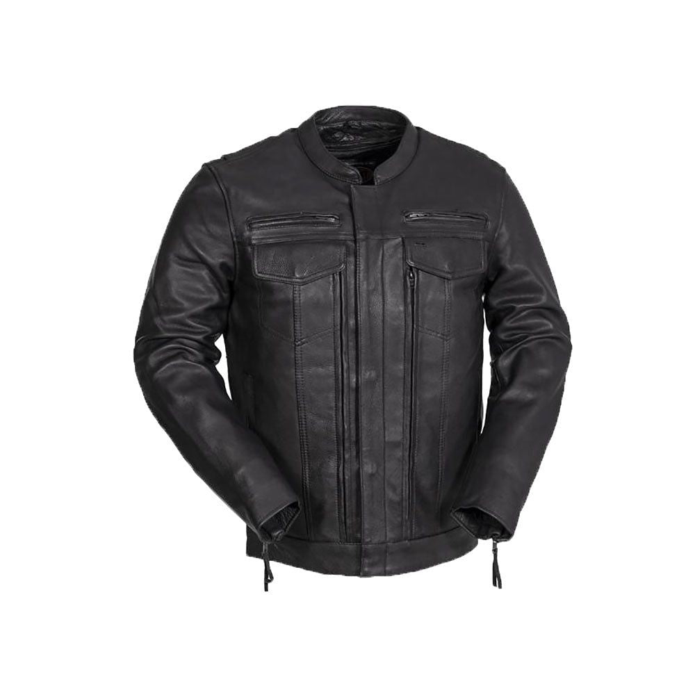 DODICI Men's Motorcycle Biker Cowhide Leather Jacket