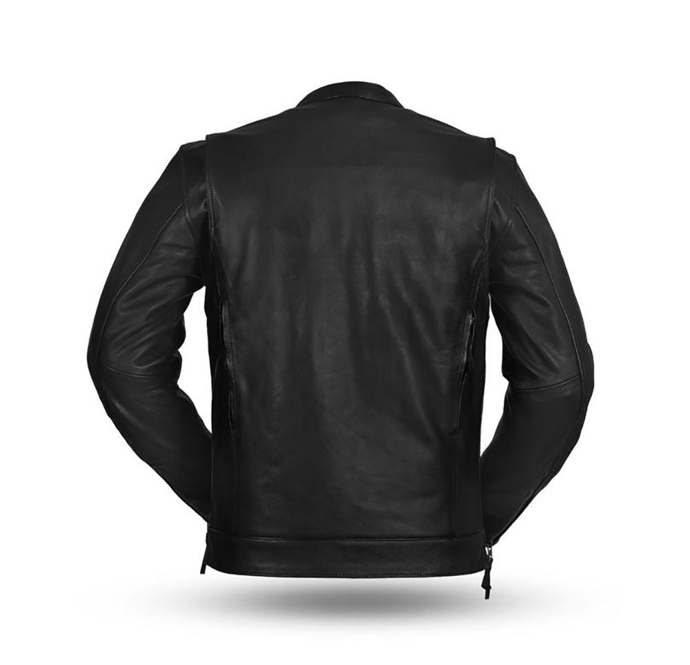 DODICI Men's Motorcycle Biker Cowhide Leather Jacket