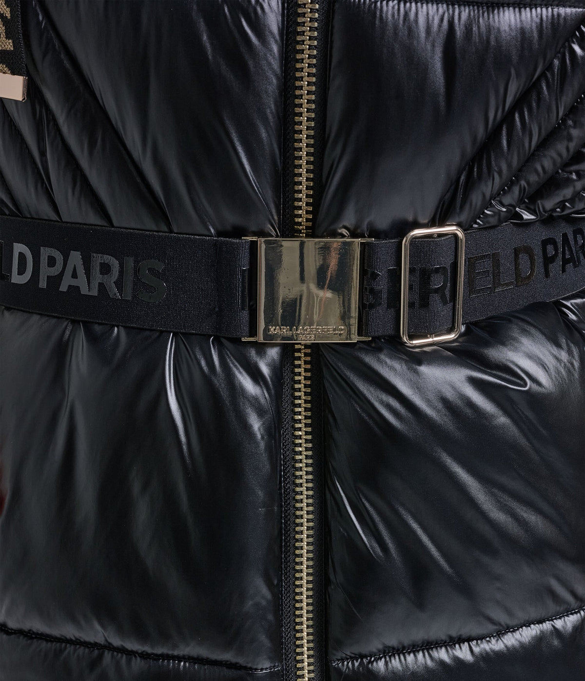 Karl Lagerfeld Paris Women's Glossy Black Puffer Winter Jacket