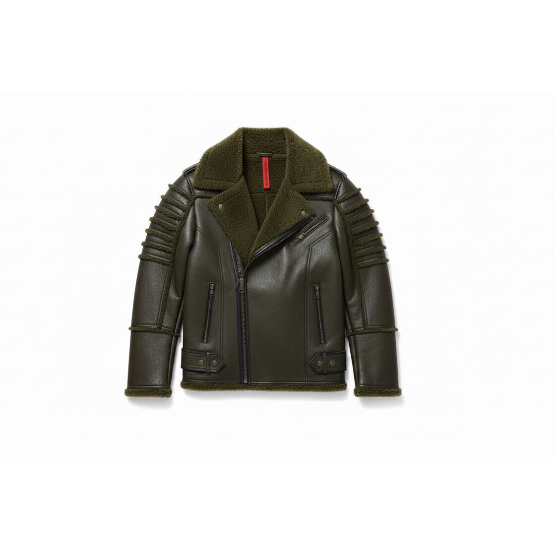 Original Goose Country Men's Sheepskin Shearling Moto Jacket - Zooloo Leather
