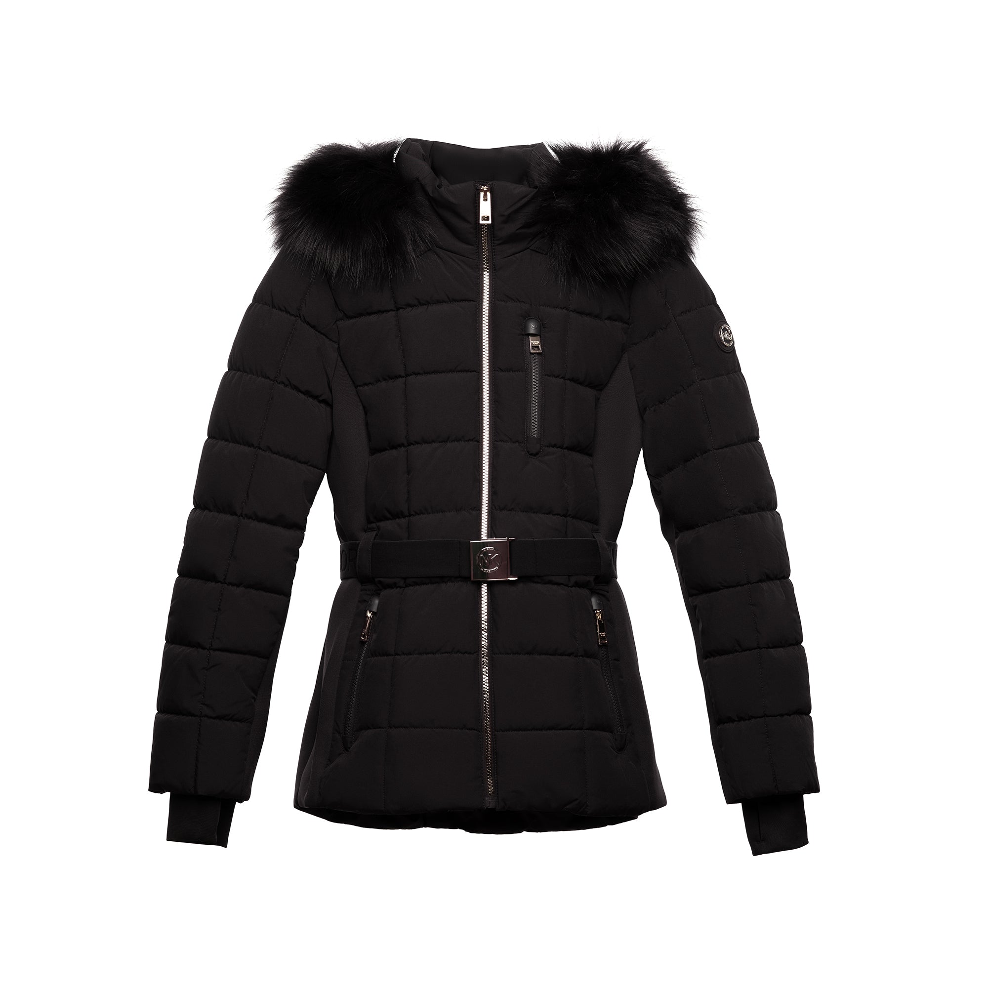 Michael Michael Kors Women's Active Belted Mix Media Jacket