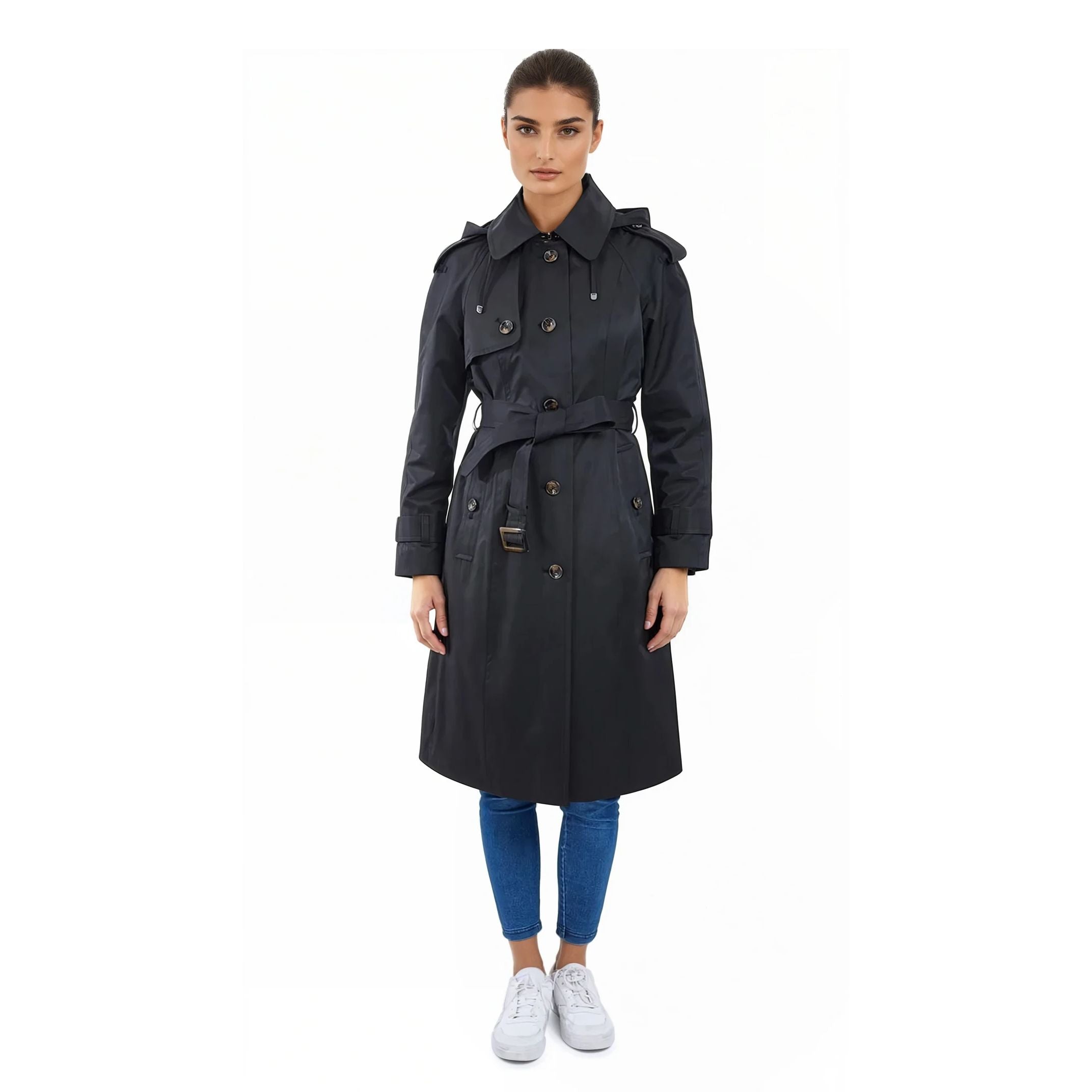 London Fog Women's Classic Single Breasted Trench Coat