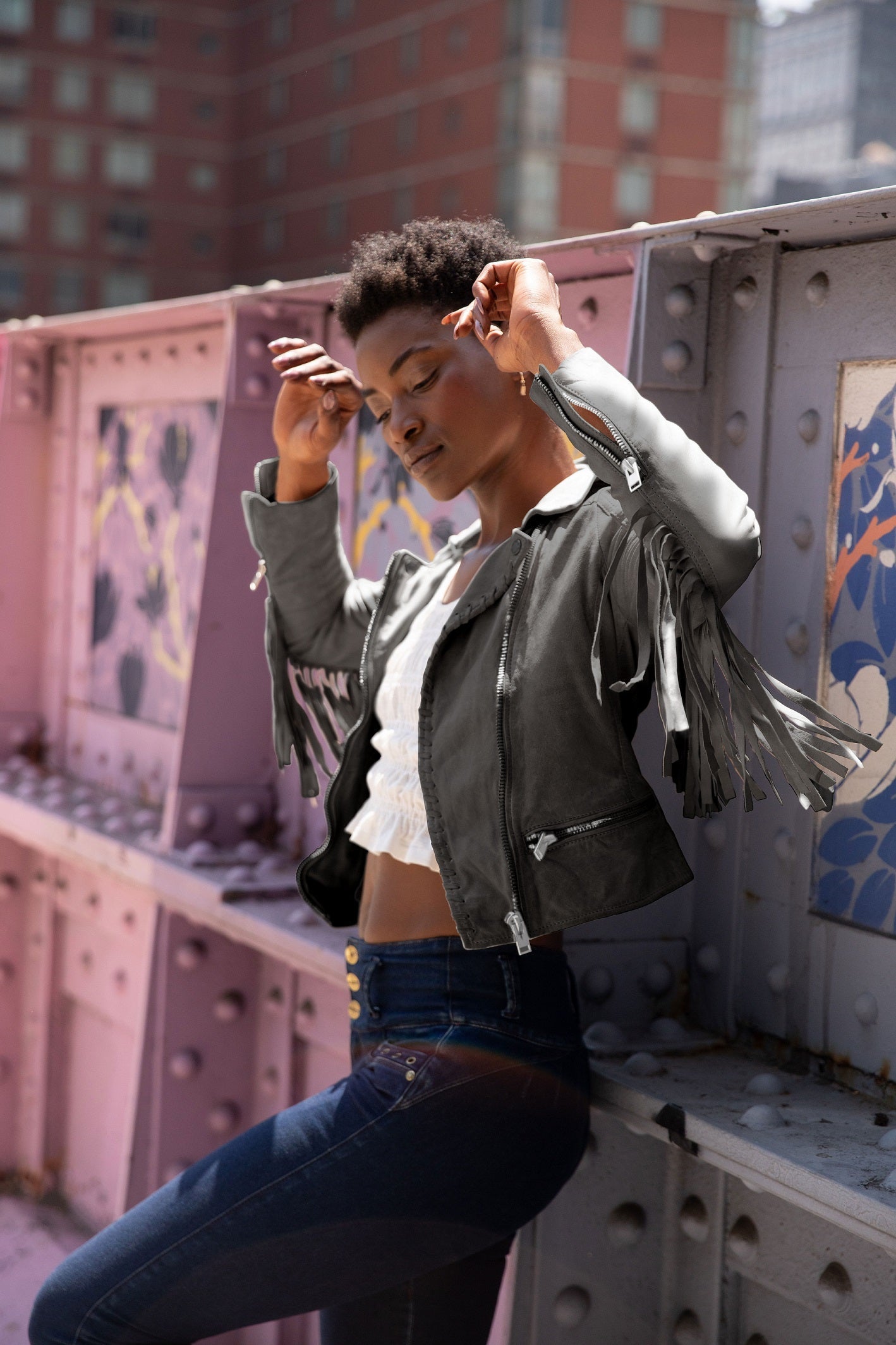 Zoe RF Leather Jacket
