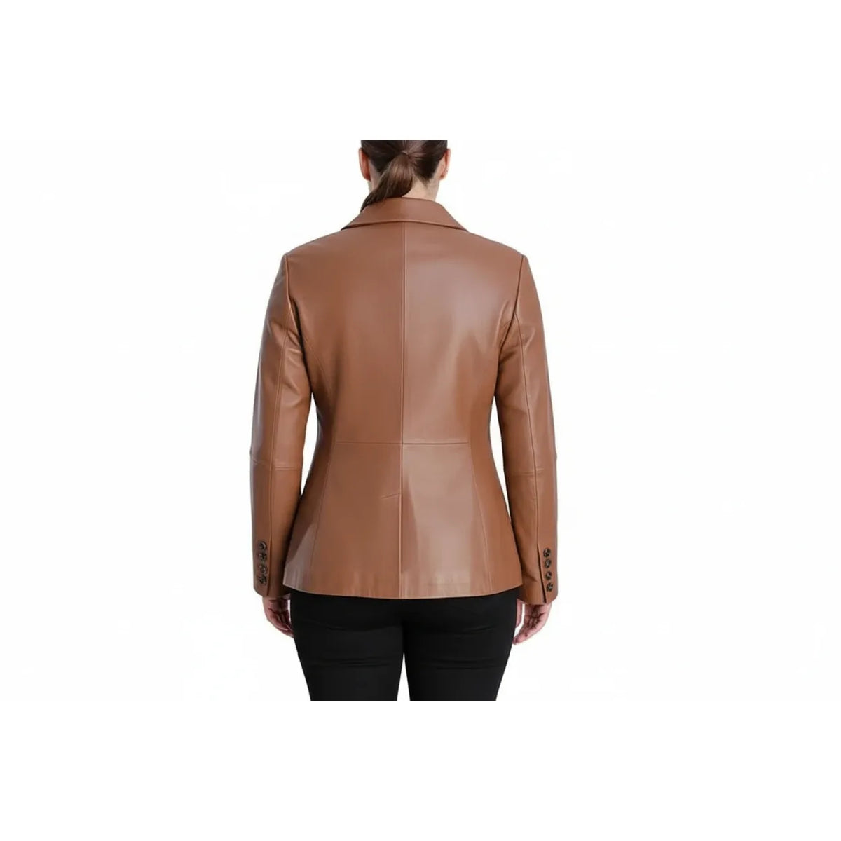 Anne Klein Women's Classic Leather Blazer Jacket