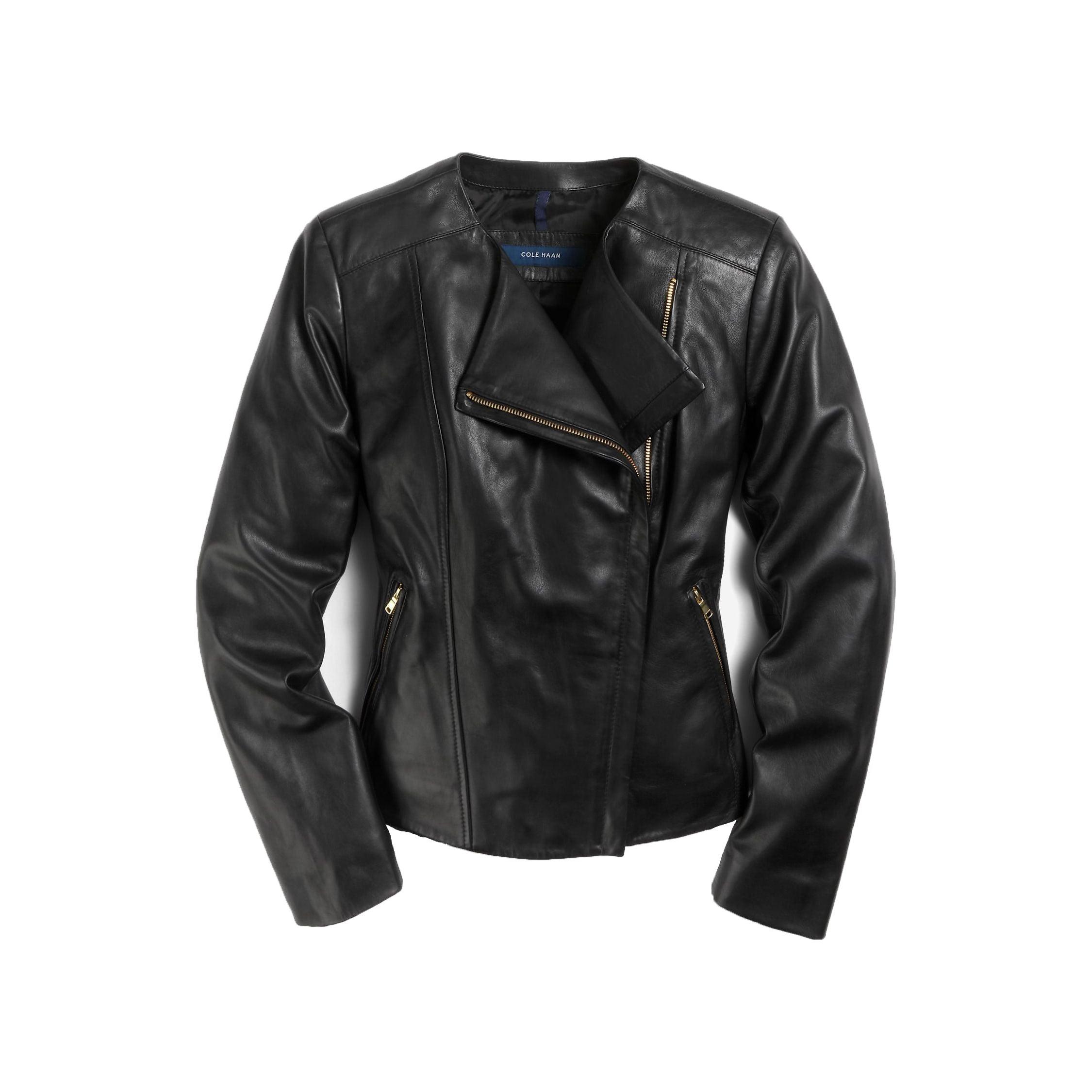 Cole Haan Women's Asymmetrical Leather Jacket - Zooloo Leather