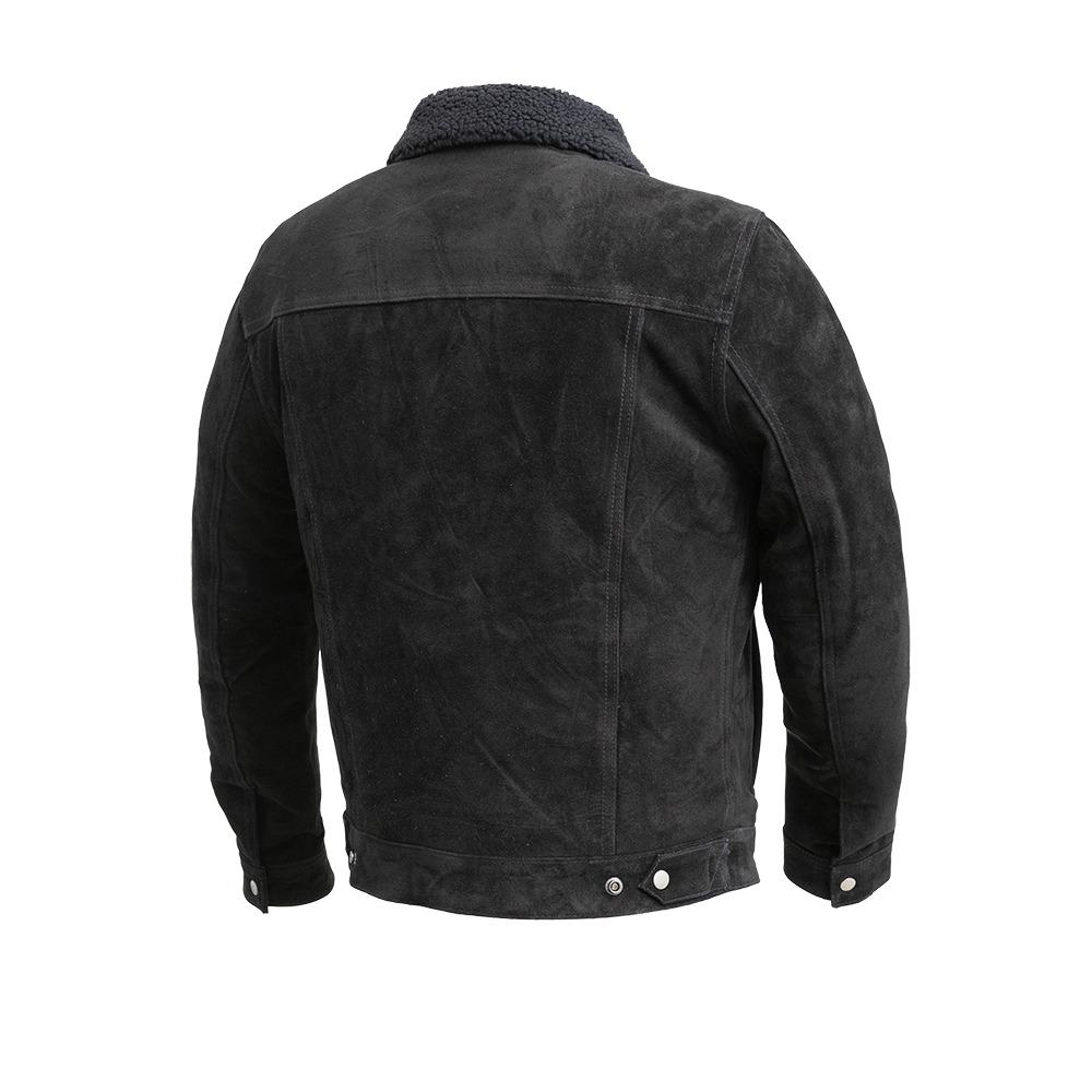 Whet Blu Men's Suede Faux-Shearling Trucker Jacket