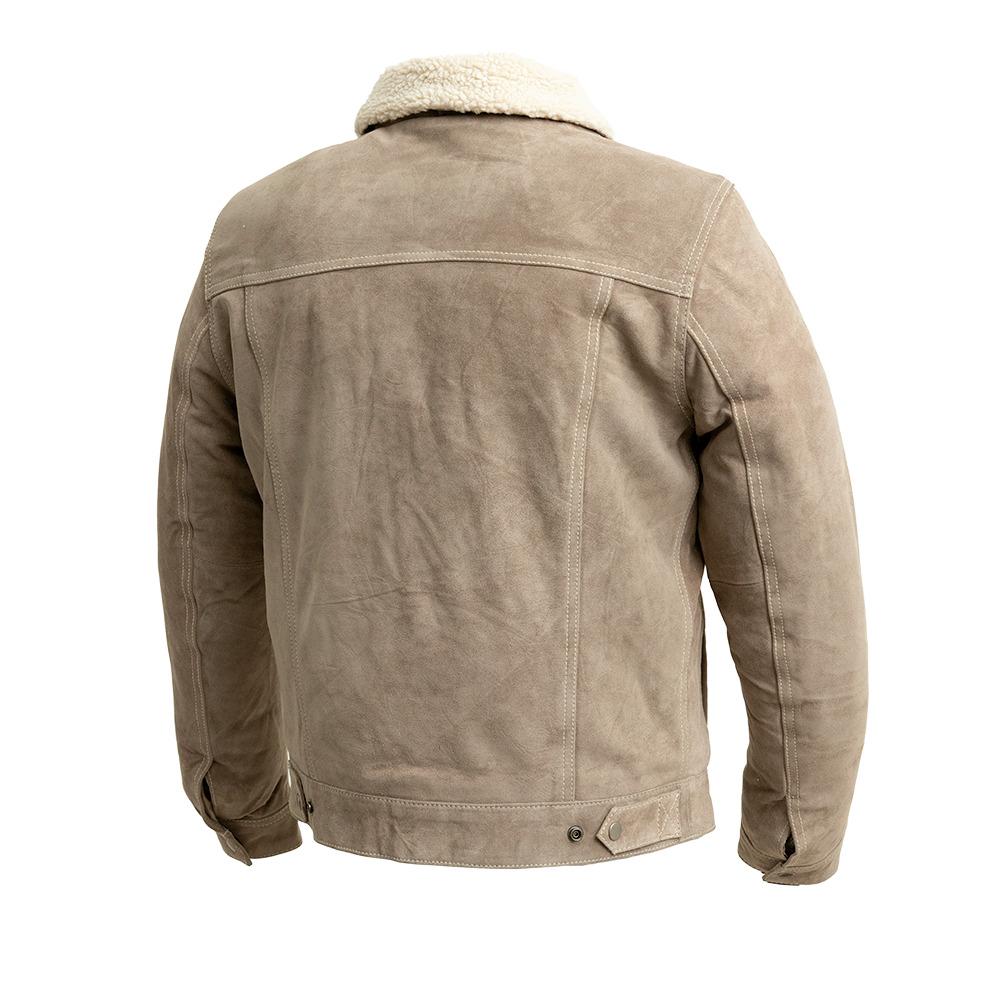 Whet Blu Men's Suede Faux-Shearling Trucker Jacket