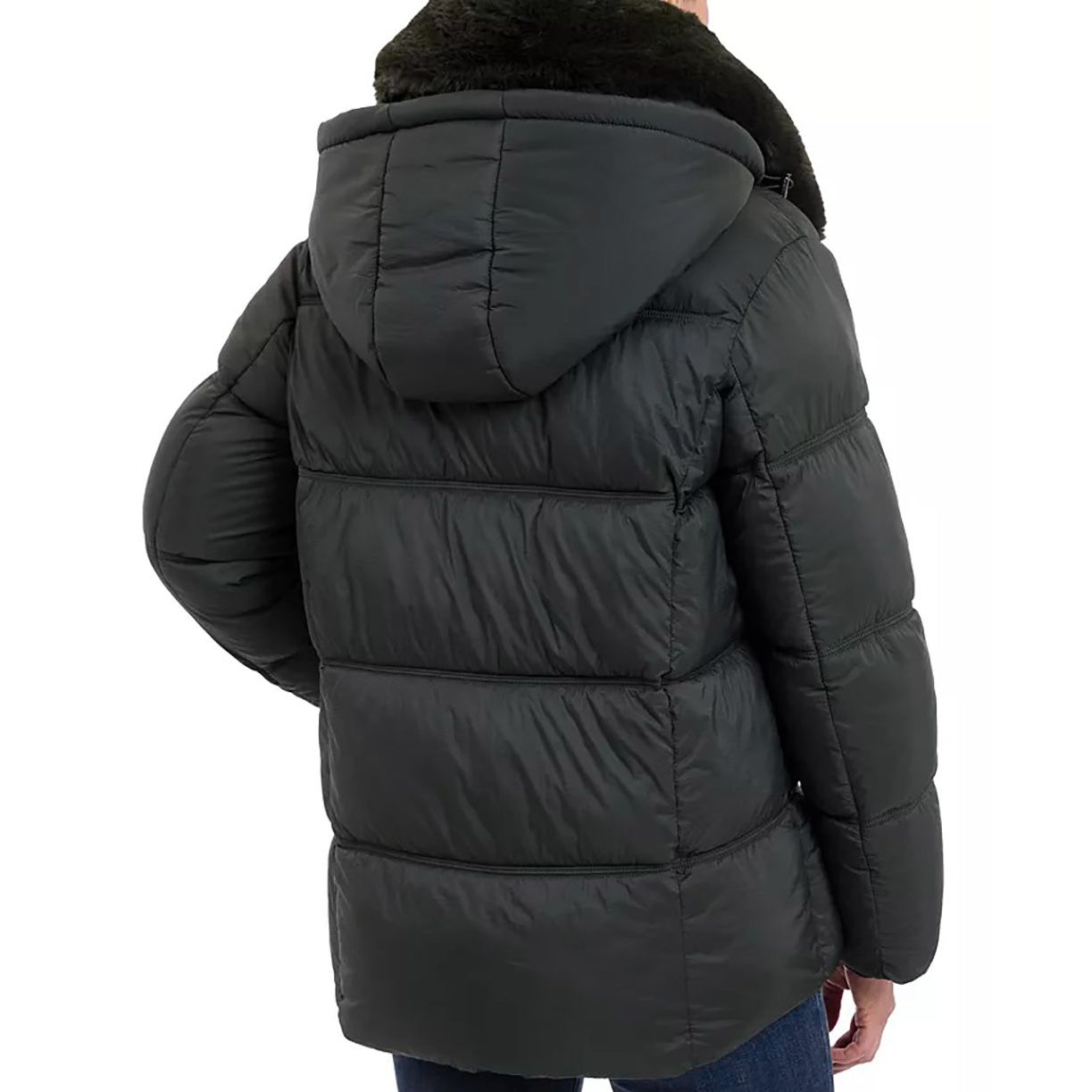 MICHAEL Michael Kors Women's Puffer Jacket with Faux Fur Collar