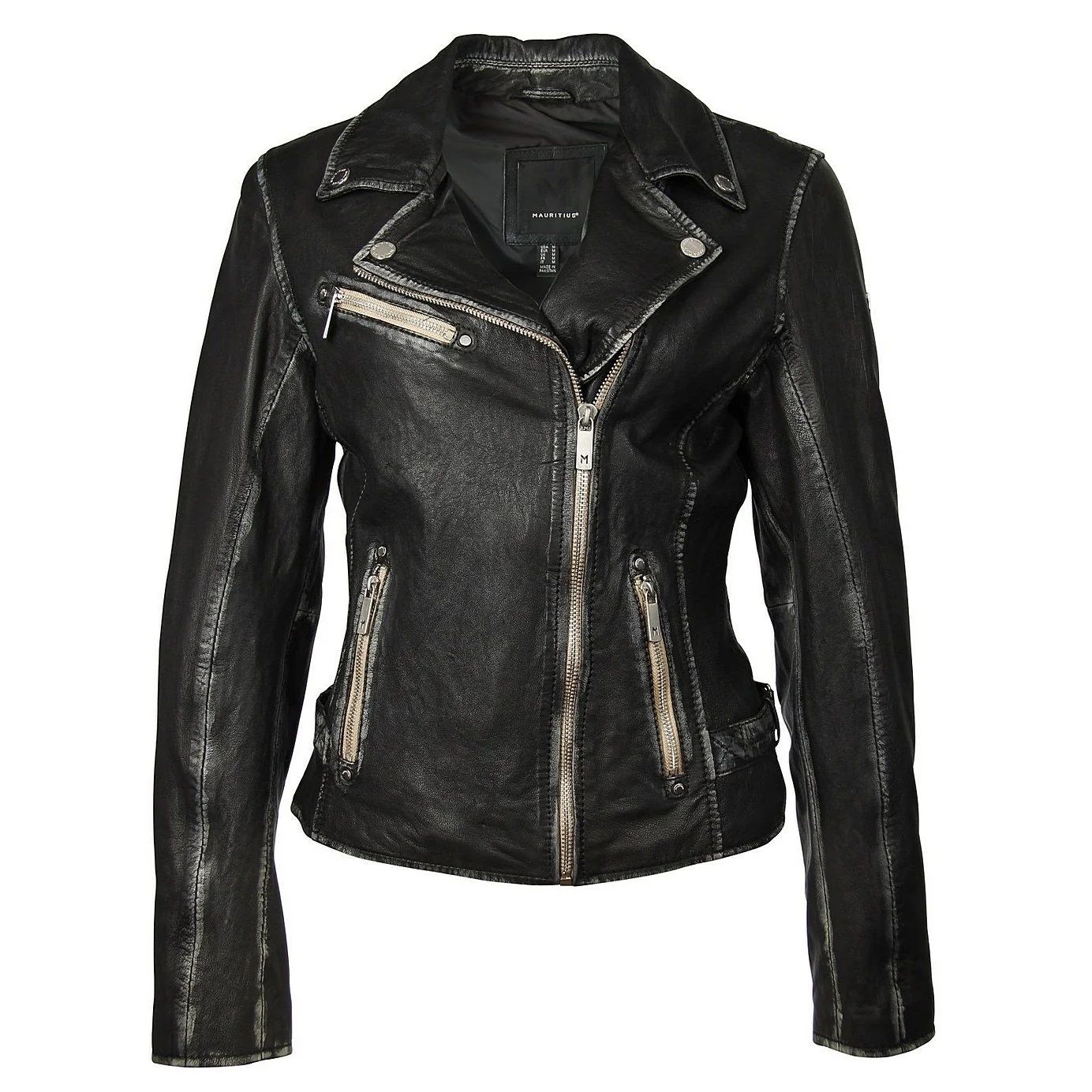 Mauritius Women's 100% Lambskin Leather Jacket with Vintage Look