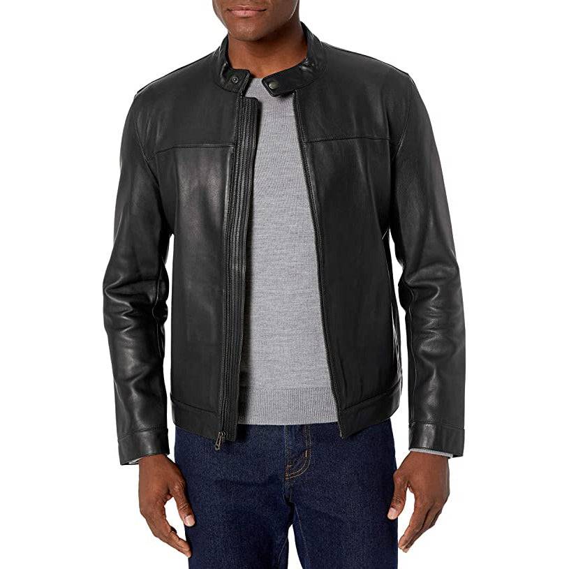 Cole Haan Men's Bonded Moto Leather Jacket - Zooloo Leather