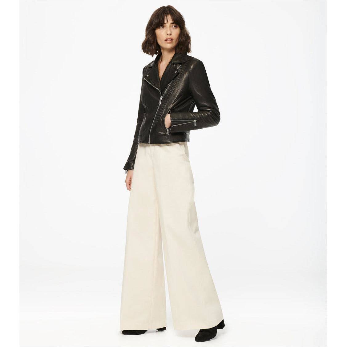 ANDREW MARC Women's Hastings Moto Leather Jacket - Zooloo Leather