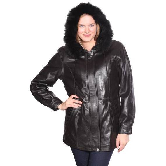 Mason & Cooper Women's Belle Lamb with Fox Fur Trim Parka Coat - Zooloo Leather