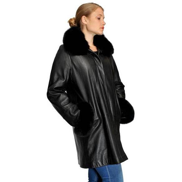 Mason & Cooper Kim Lamb with Fox Collar Coat - Zooloo Leather