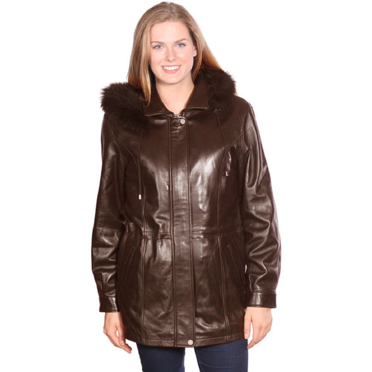 Mason & Cooper Women's Belle Lamb with Fox Fur Trim Parka Coat - Zooloo Leather