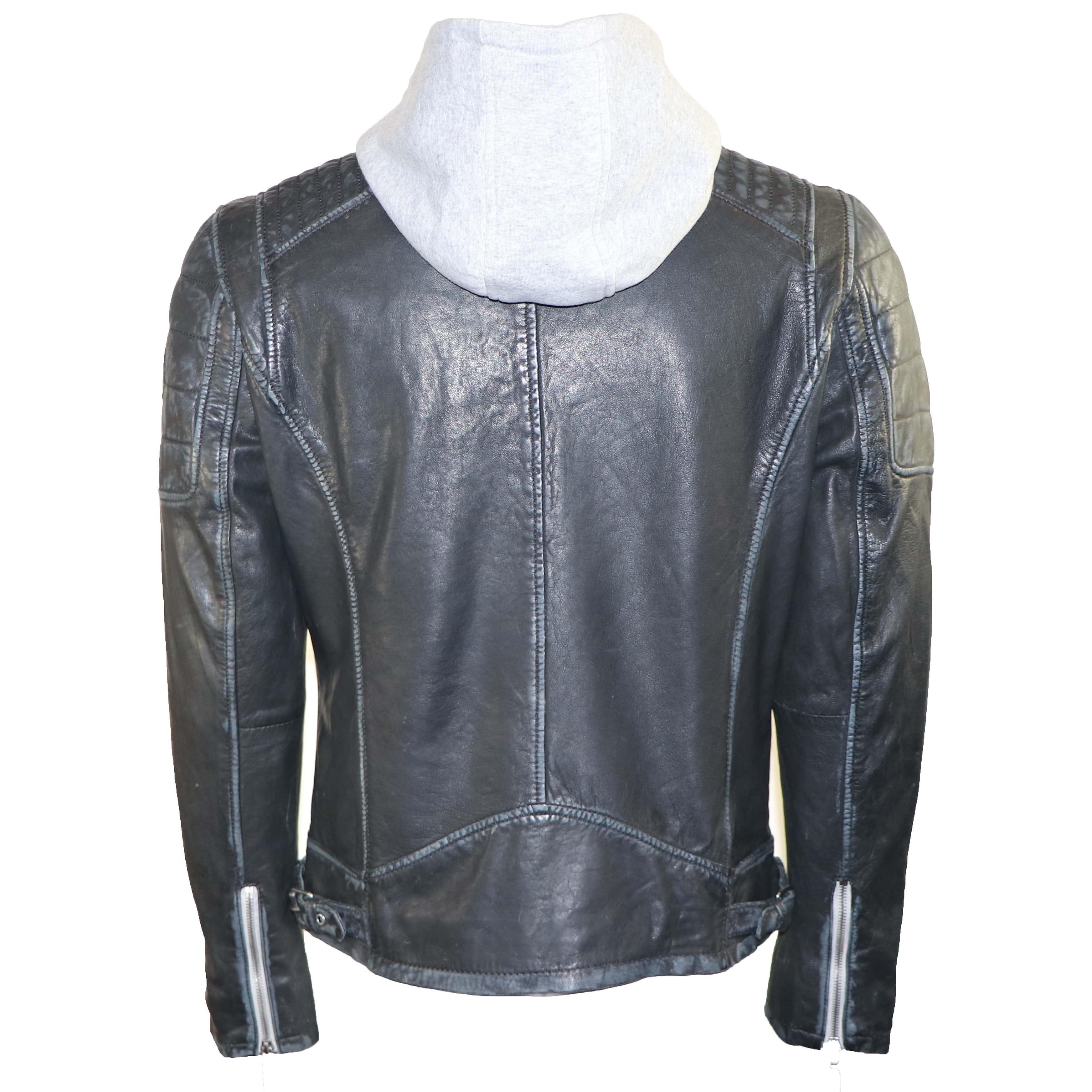 Mauritius Men's Hooded Leather Jacket - Zooloo Leather
