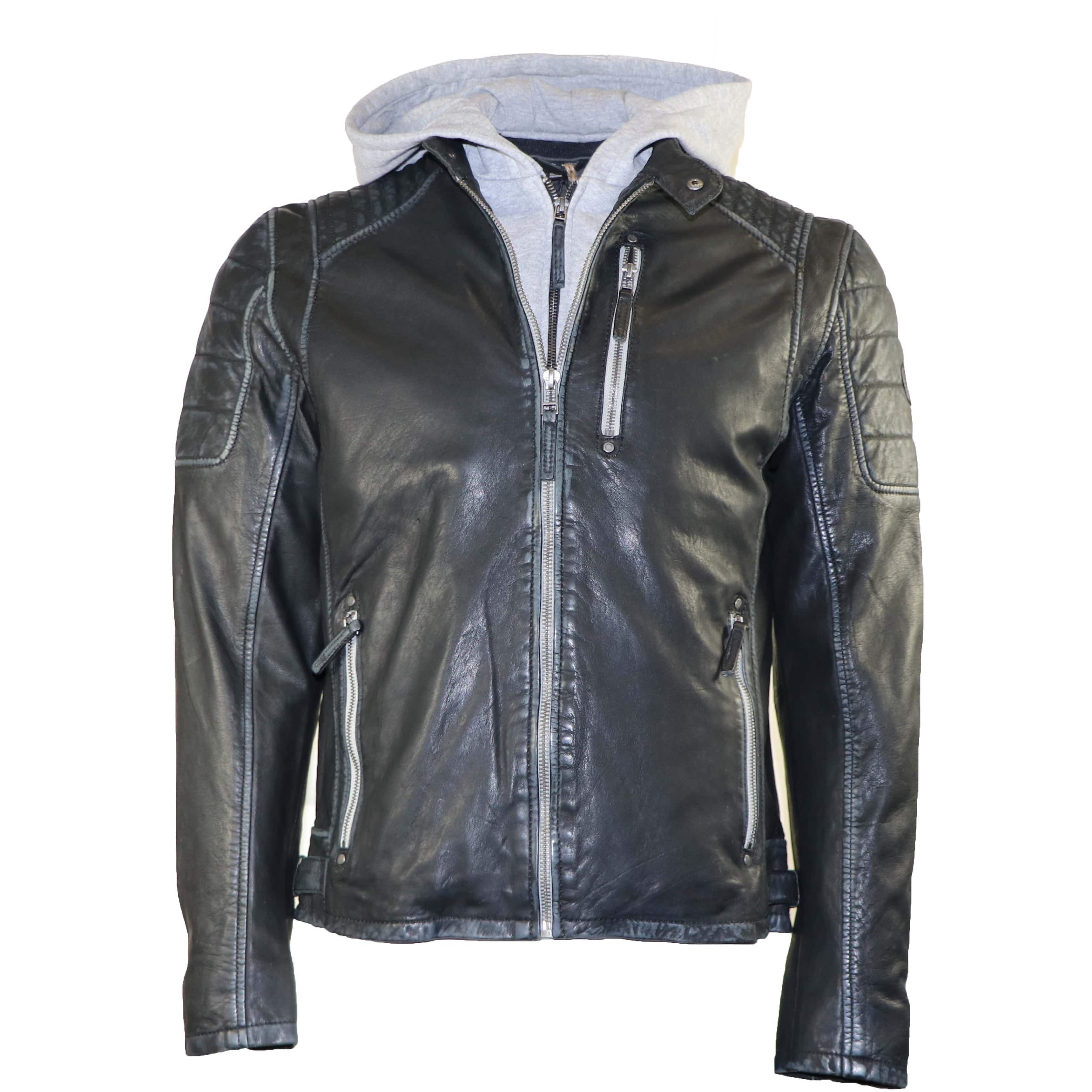 Mauritius Men's Hooded Leather Jacket - Zooloo Leather