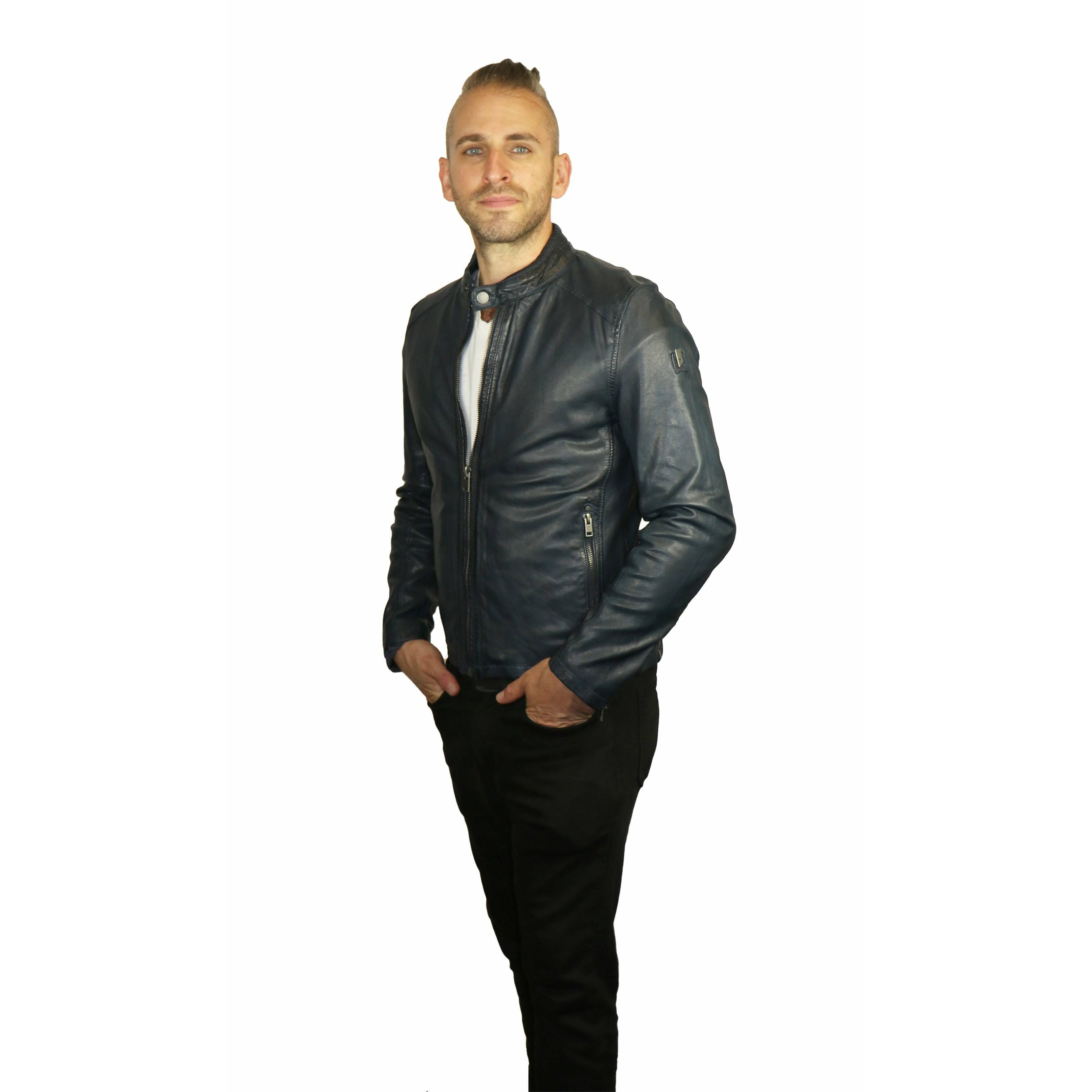 Mauritius Men's Cave Moto Leather Jacket - Zooloo Leather