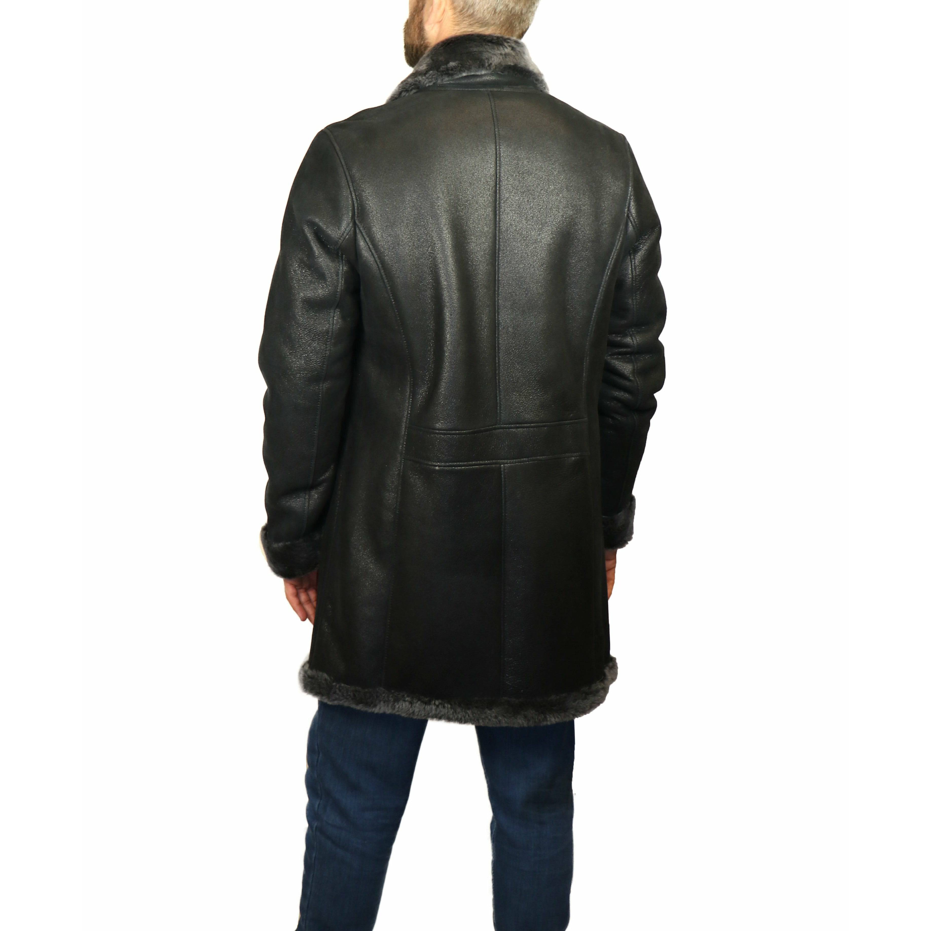 ZOOLOO Men's Sheepskin Shearling Car Coat - Zooloo Leather