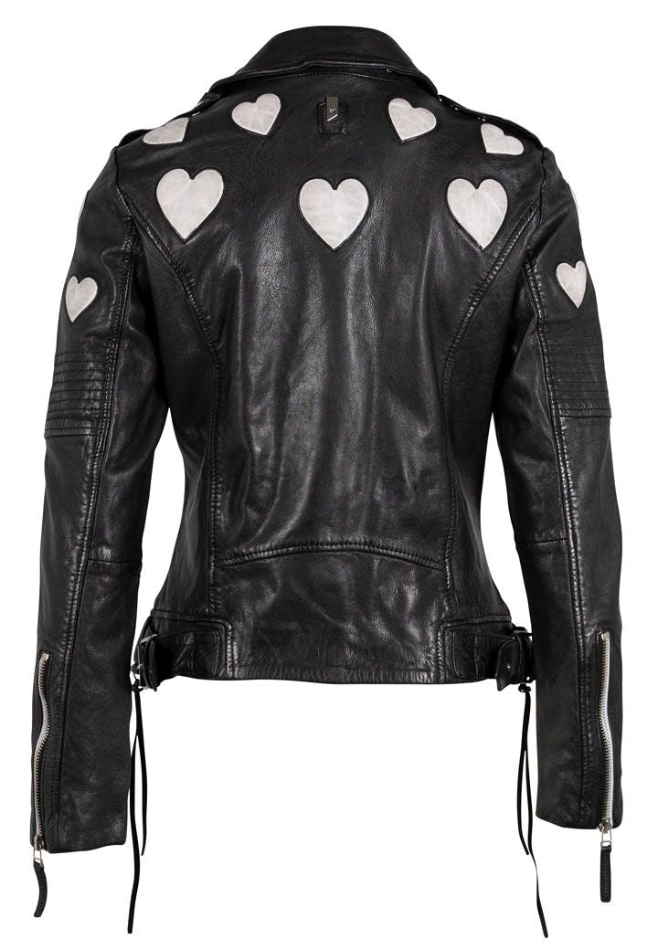 Reo RF Heart Detail Leather Jacket
