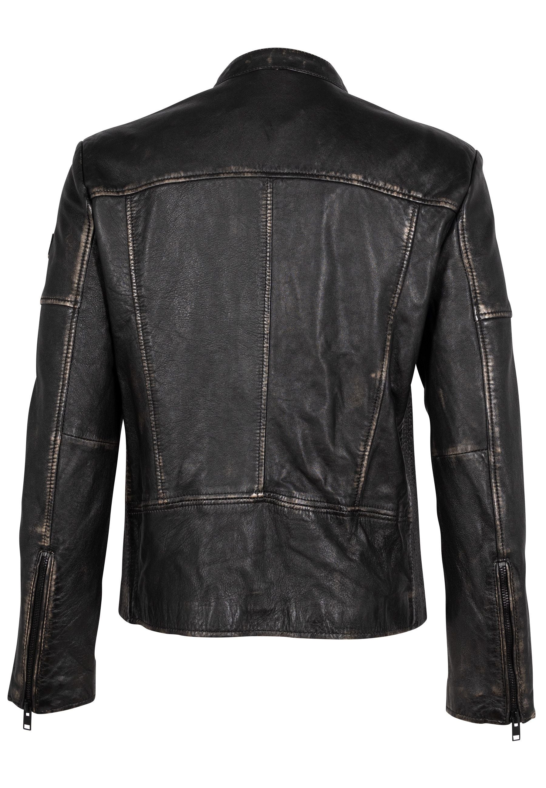 Aryn RF Leather Jacket, Vintage Black