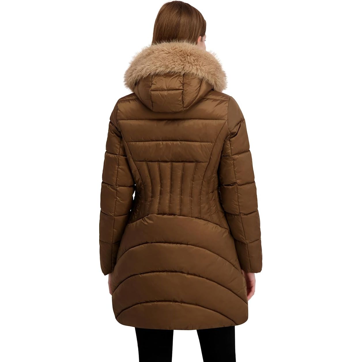 Laundry by Shelli Segal Women's Women’s Puffer Coat –With Faux Fur Hood