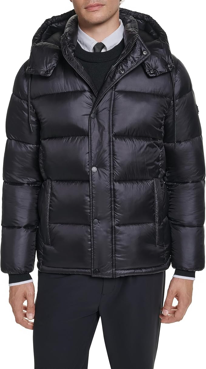 Karl Lagerfeld Paris Men's Lightweight Down Hooded Jacket