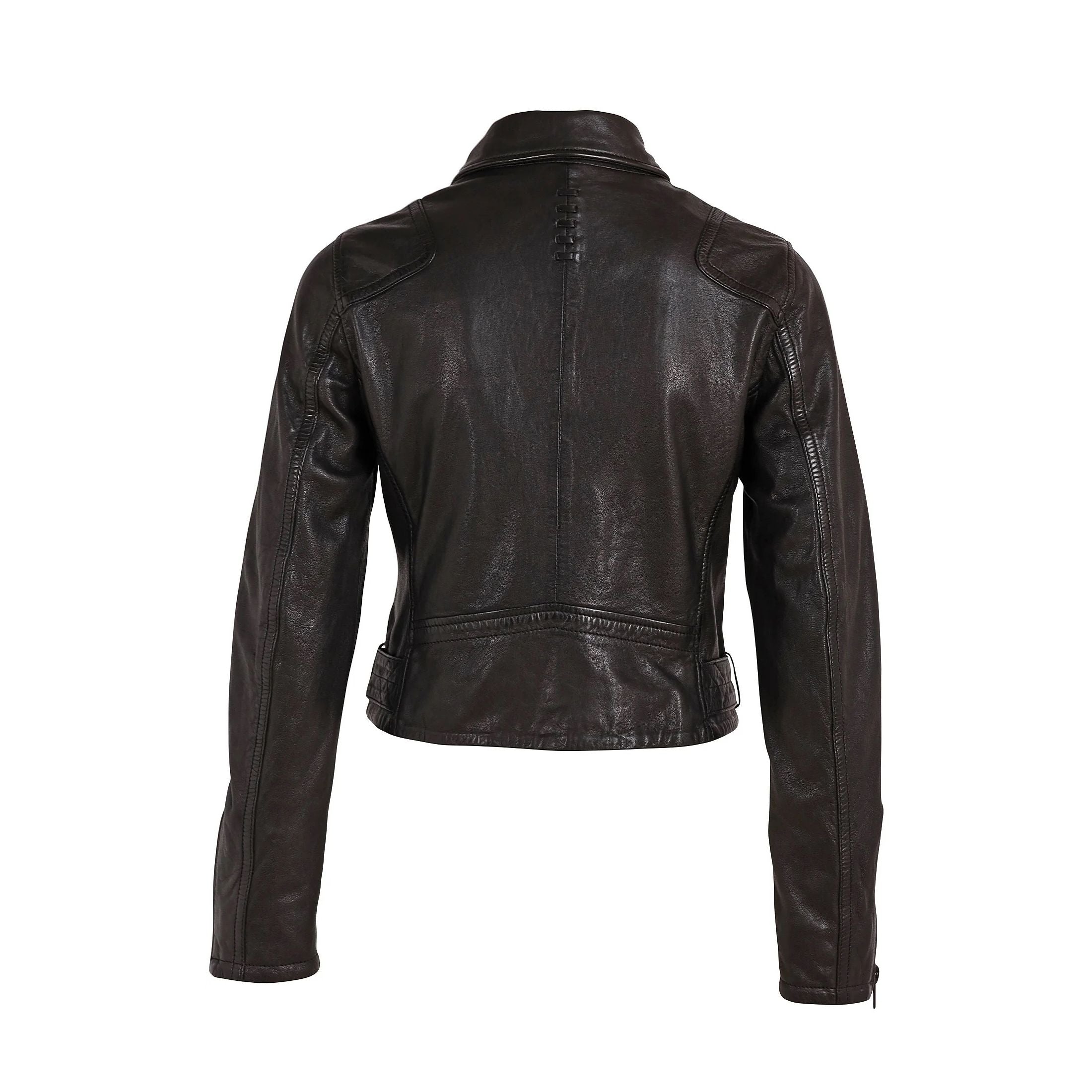 Mauritius Women's Cropped Moto Genuine Leather Jacket