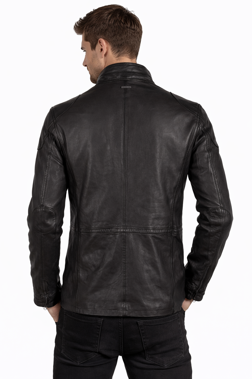 Fred CF Leather Jacket, Dark Brown