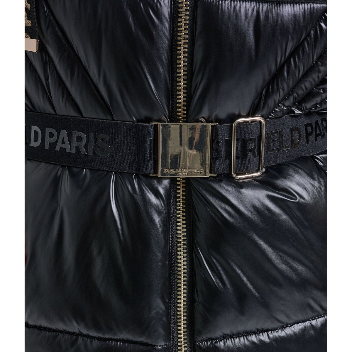 Karl Lagerfeld Paris Women's Glossy Black Puffer Winter Jacket