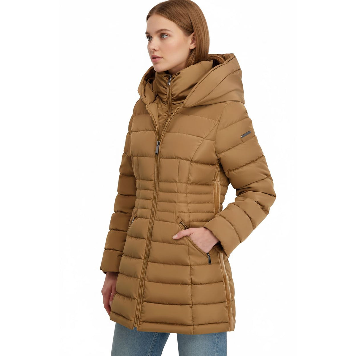 Laundry by Shelli Segal Women's Puffer Coat– Mid-length Fit & Flare Jacket