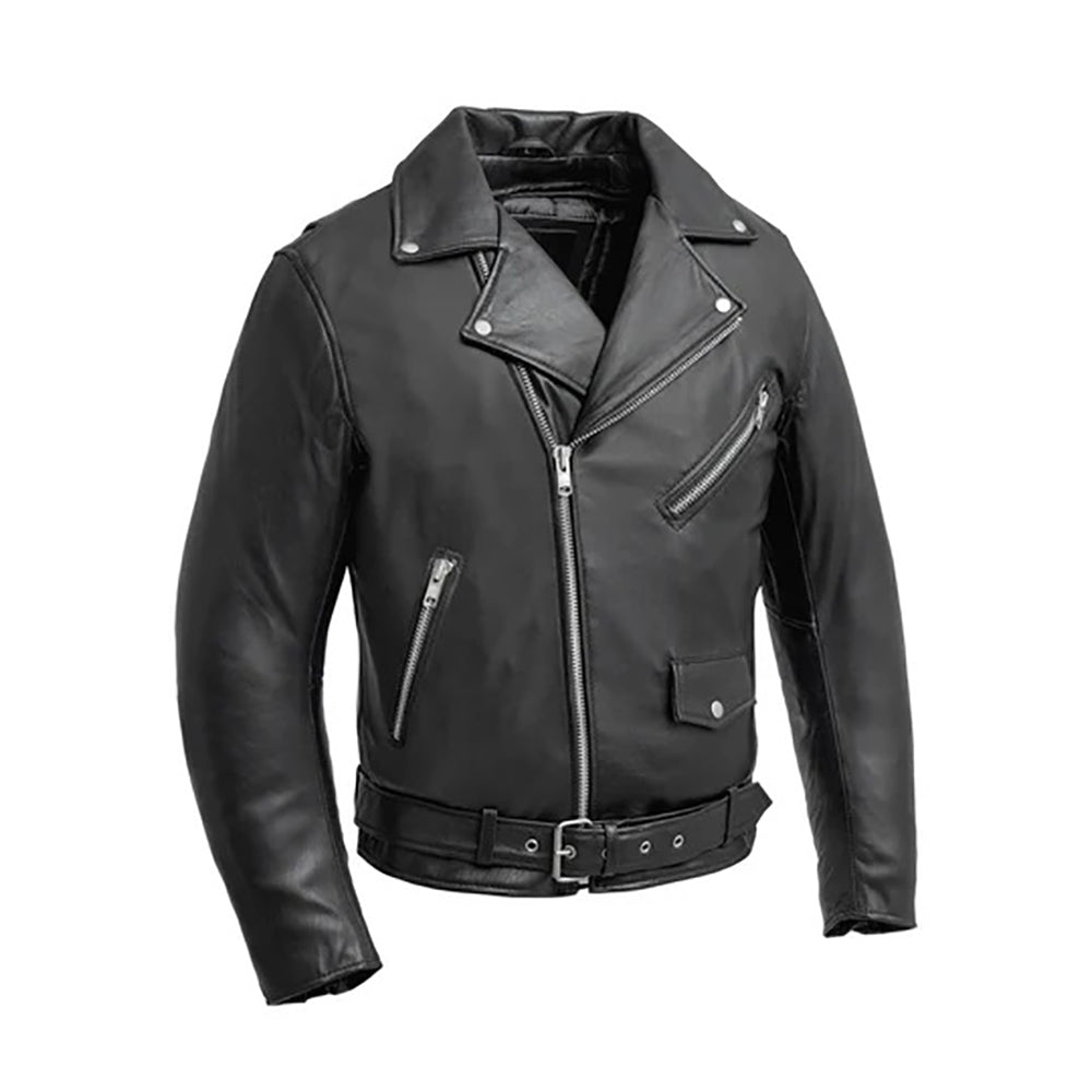 Whet Blu Men's Jay Moto Leather Jacket with Zip Out Liner