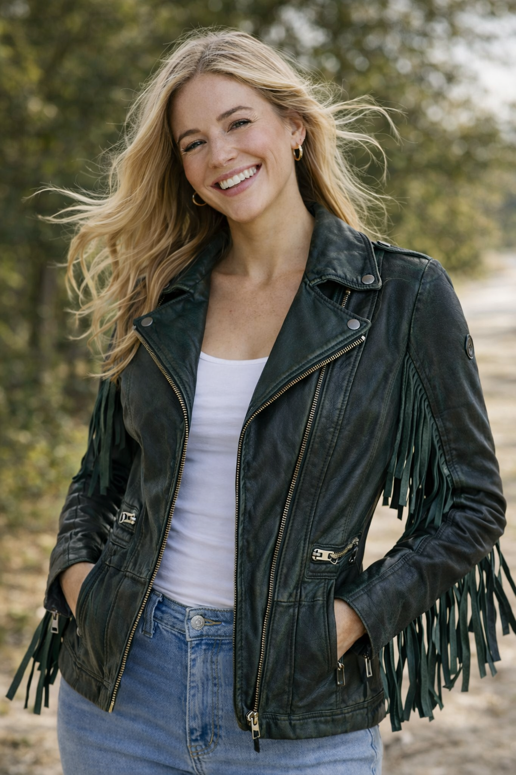 Zoe RF Leather Jacket