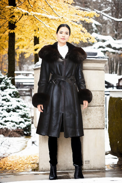 Anne inferno sheepskin fur hood