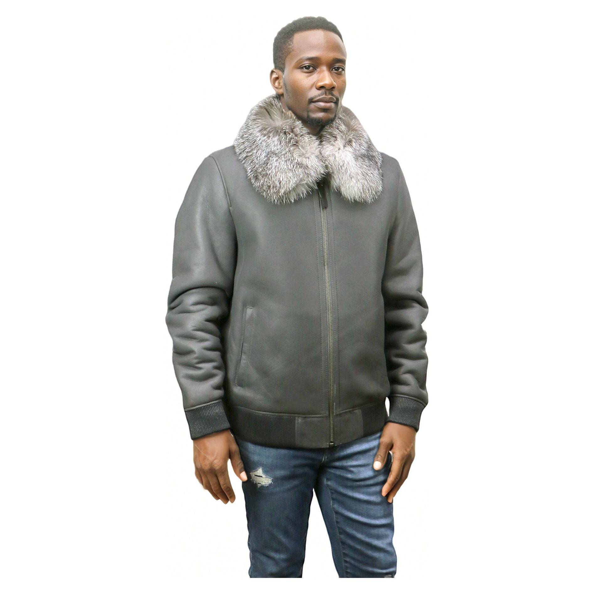 Barya New York Men's Shearling Bomber Jacket - Zooloo Leather