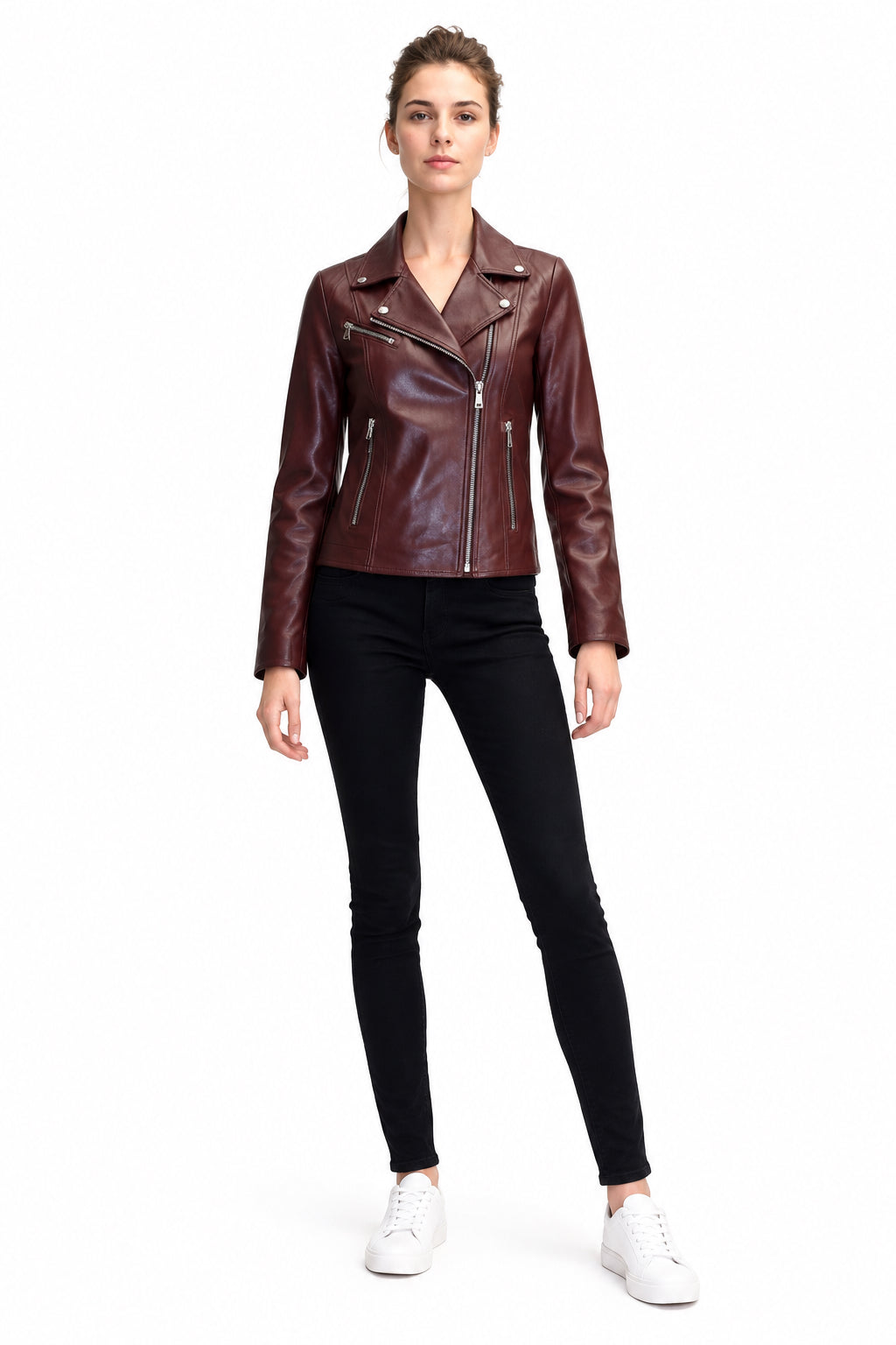Barya New York Women's Moto Leather Jacket - Zooloo Leather