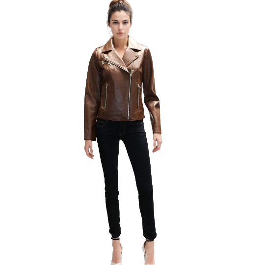 Barya New York Women's Moto Leather Jacket - Zooloo Leather
