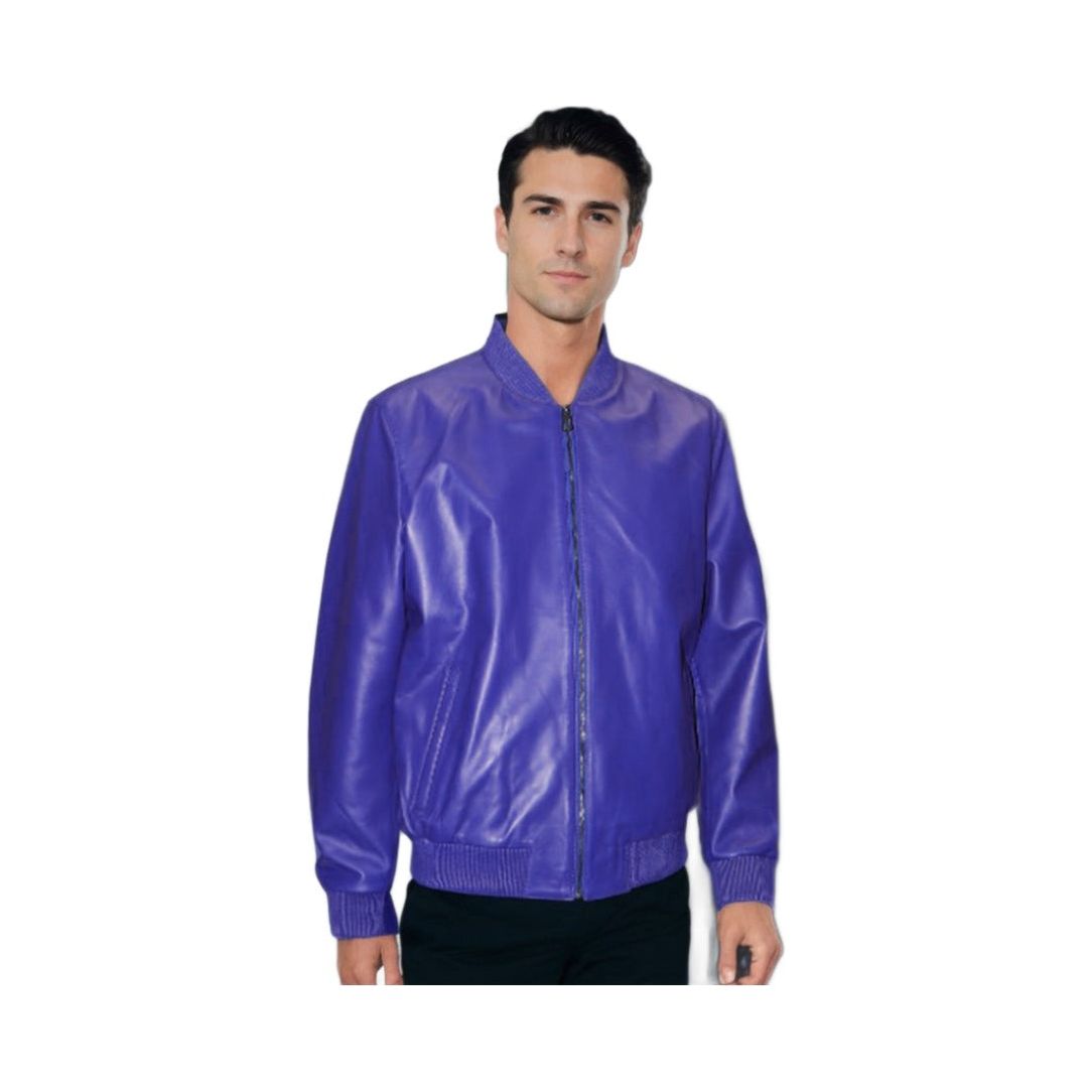 Barya New York Men's Genuine Leather Bomber Jacket - Zooloo Leather