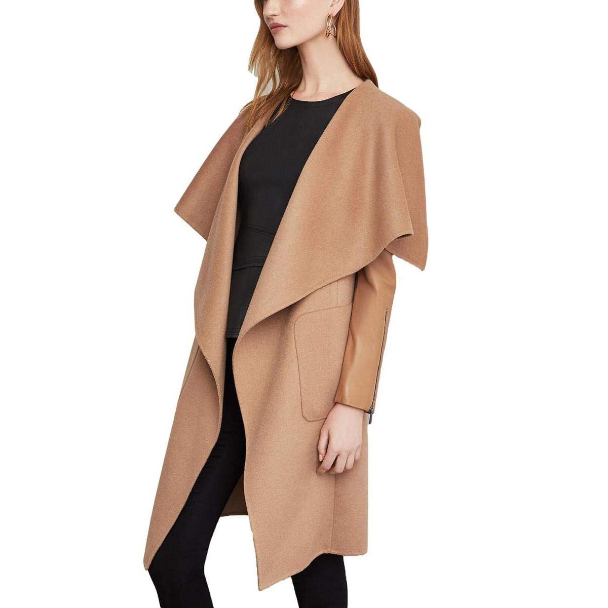 BCBGMAXAZRIA Women's Draped Front Wool Coat