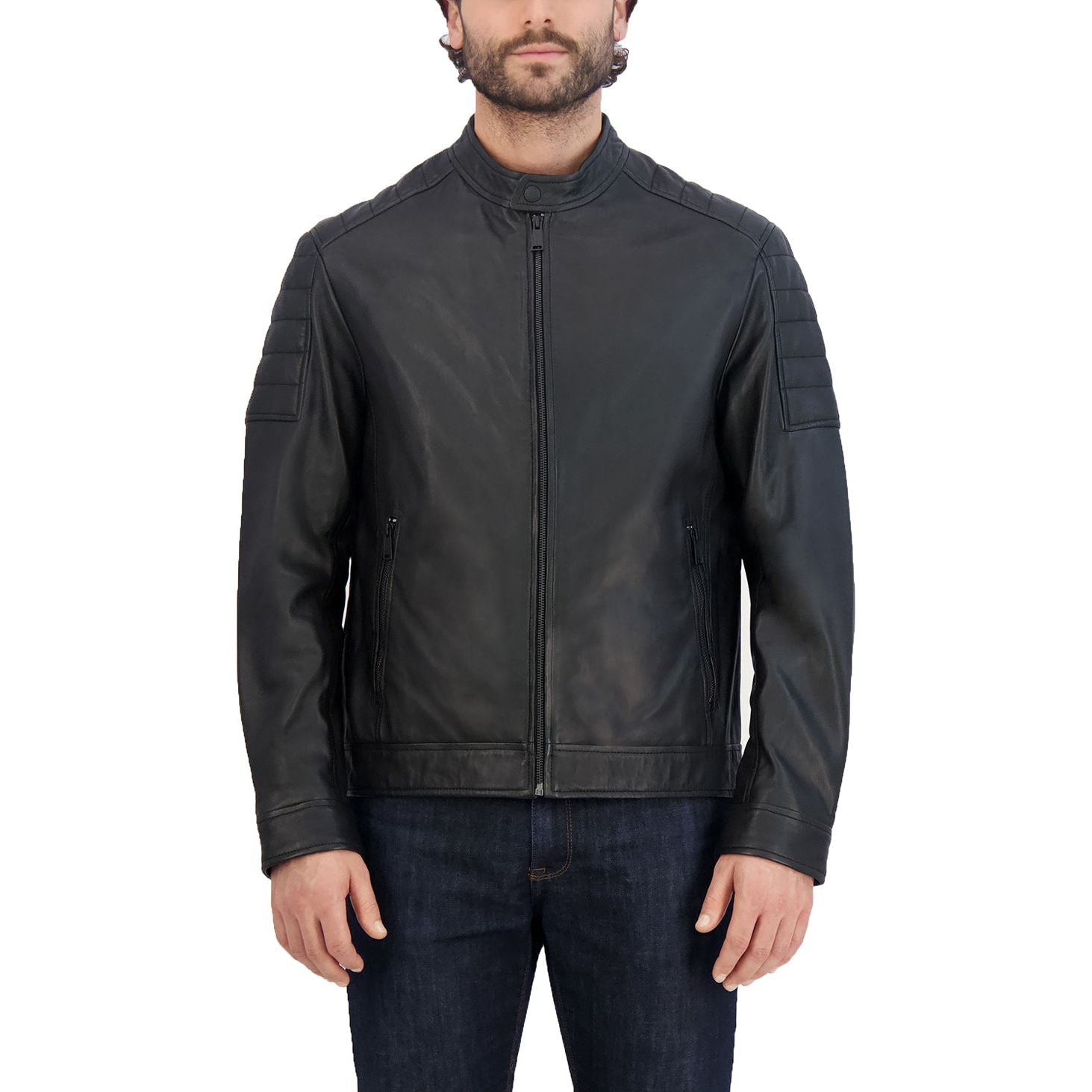 Cole Haan Men's Racer Lightweight Leather Jacket - Zooloo Leather