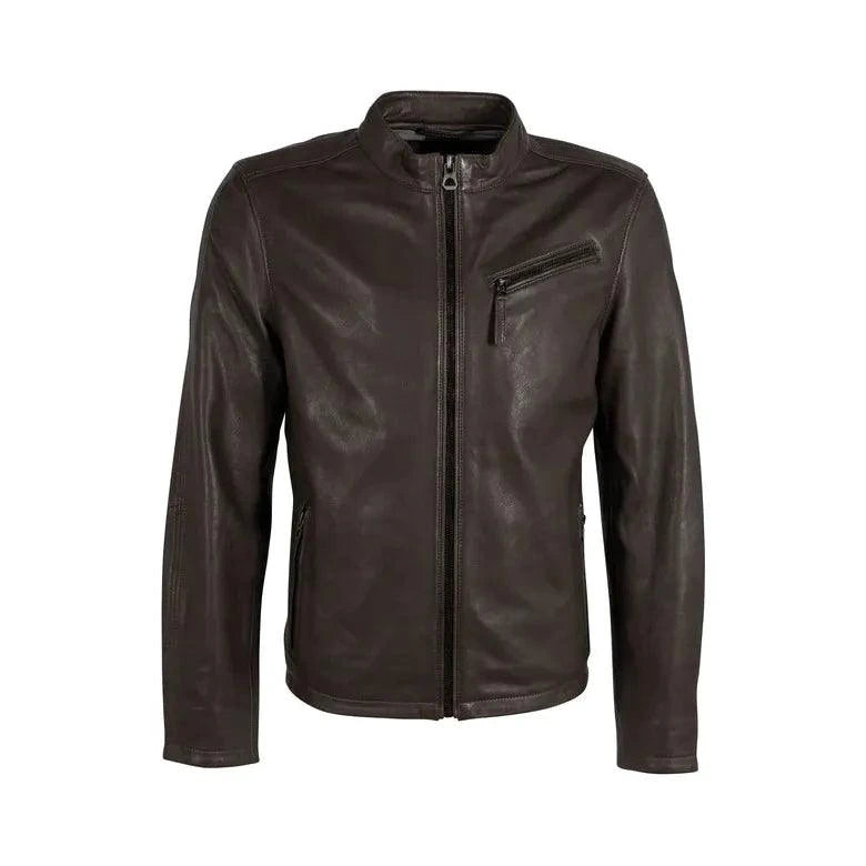 Mauritius Mens's Jaqua Racer Leather Jacket - Zooloo Leather
