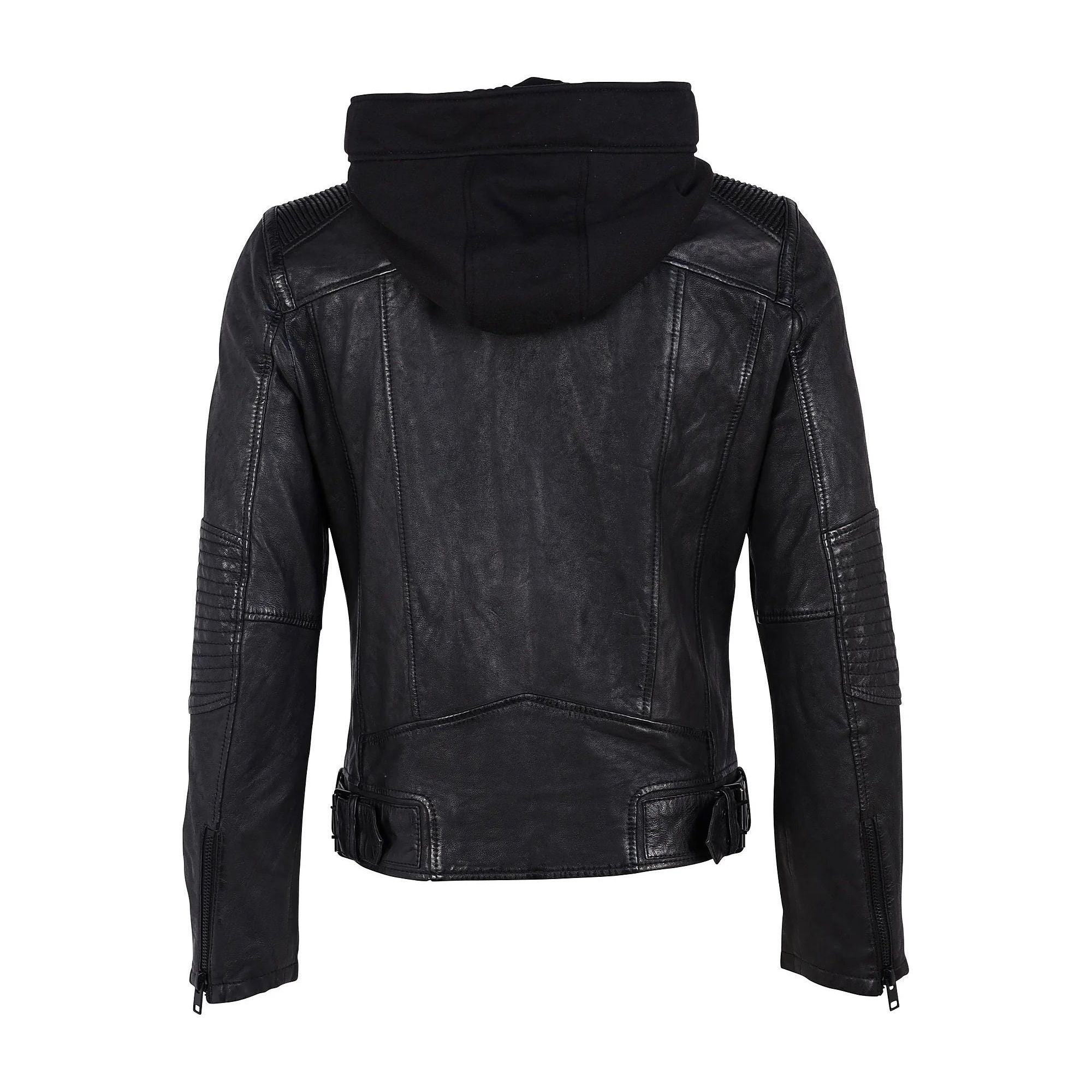 Mauritius Men's Kayto Genuine Leather Jacket with Detach Hoodie