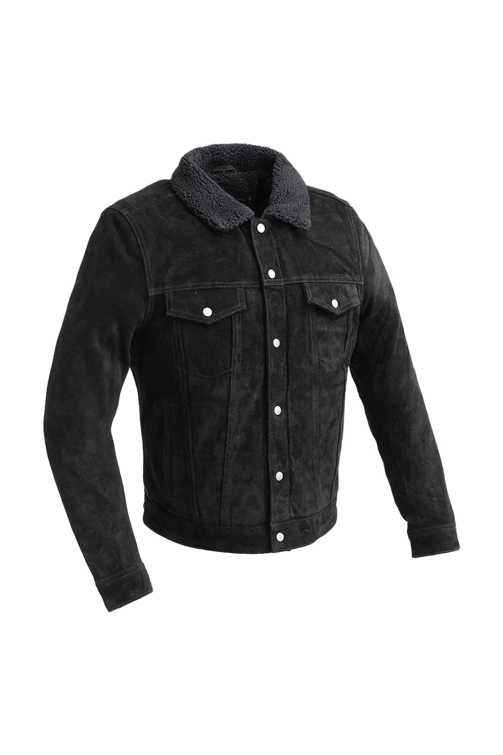 Whet Blu Men's Suede Faux-Shearling Trucker Jacket